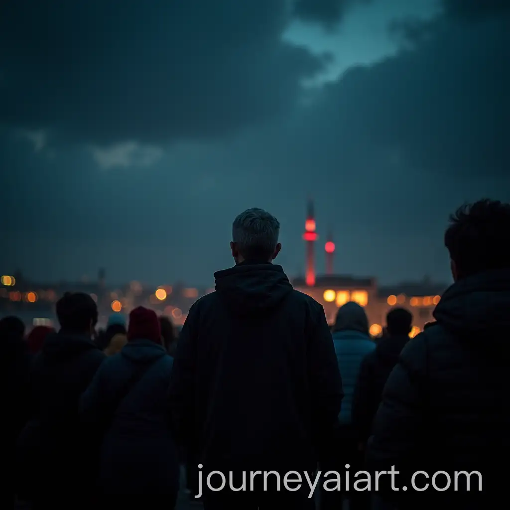 Atatrk-Overlooking-a-Crowd-Under-a-Dark-Sky