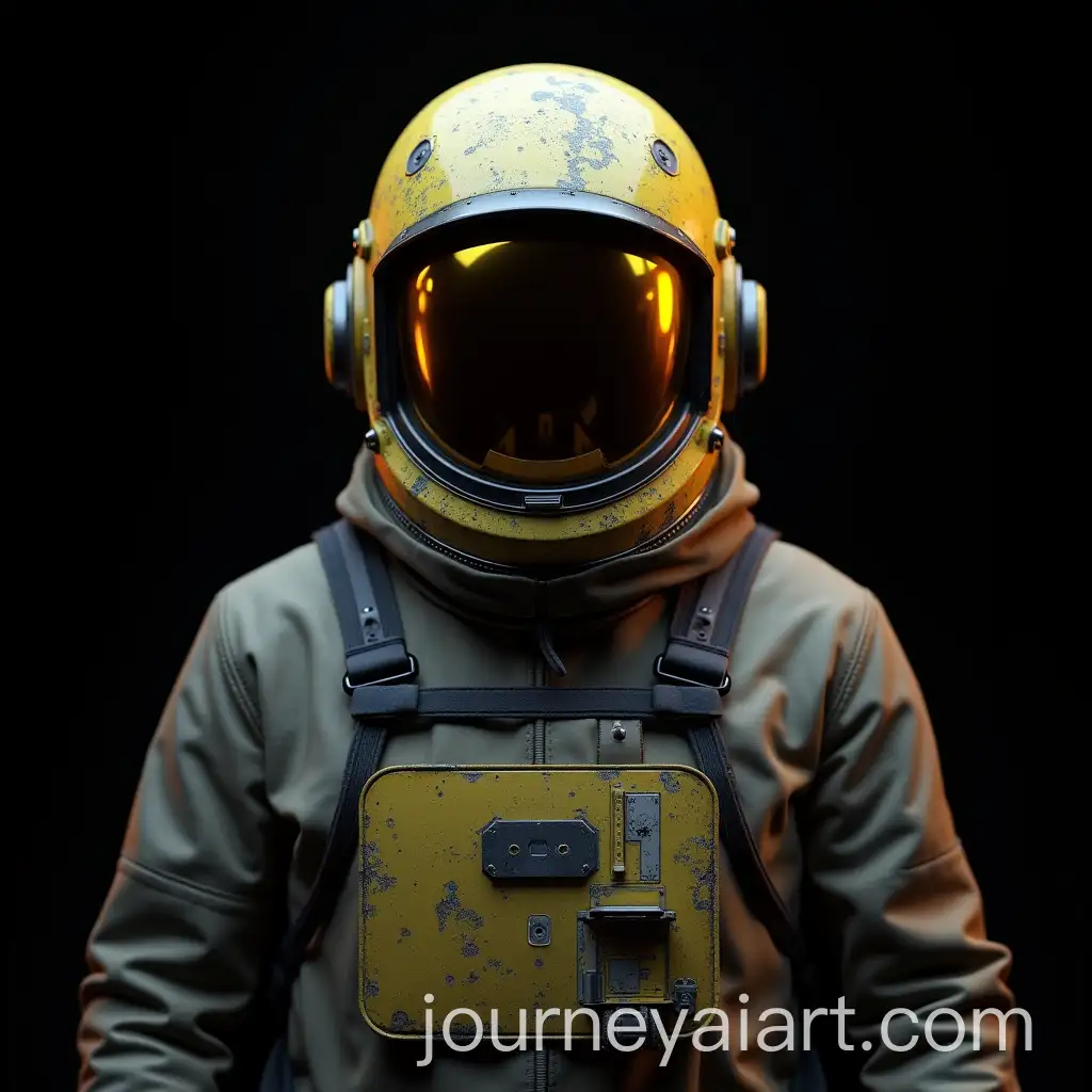 Scifi-Industrial-Deadspace-Engineer-in-GreyYellow-Space-Suit-with-Mandalorian-Helmet
