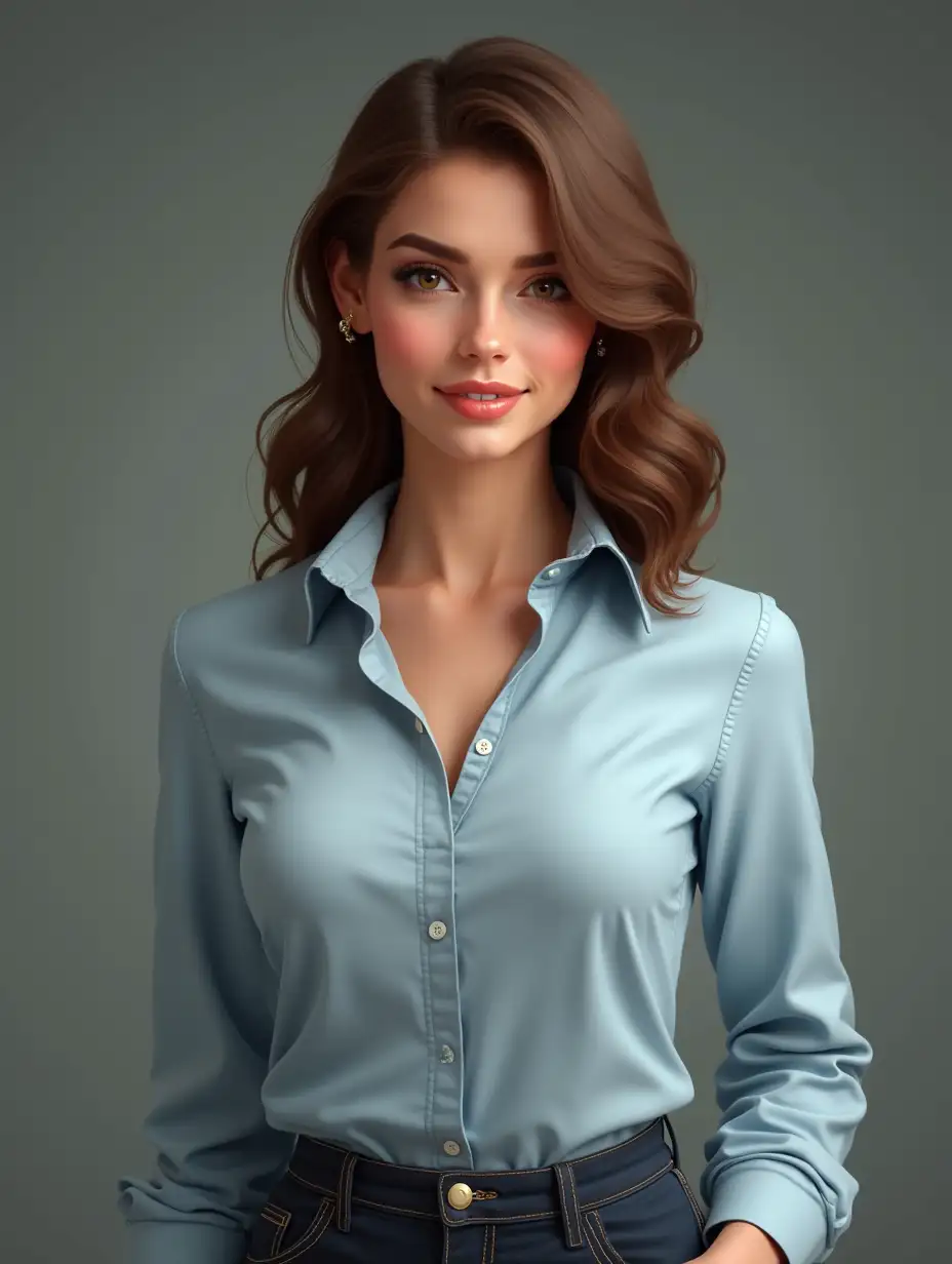 Photo-Realistic-Woman-in-Fitted-Shirt-Professional-Work-Attire