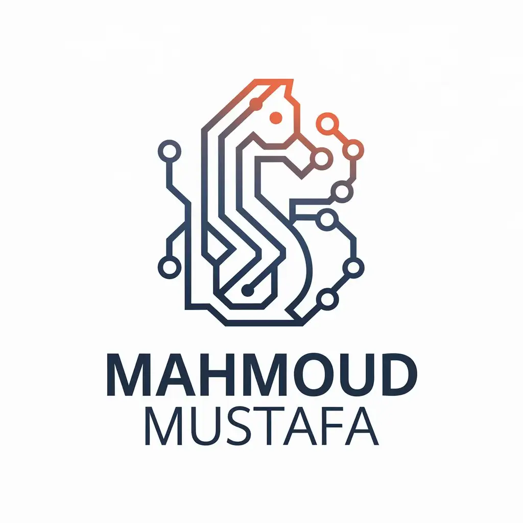 a vector logo design,with the text "Mahmoud Mustafa ", main symbol:pregnant animal,complex,be used in Technology industry,clear background