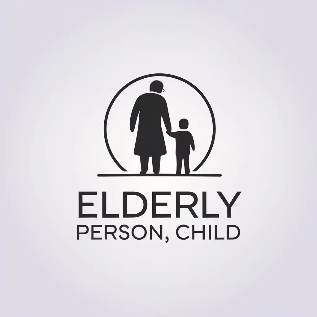 LOGO Design for Elderly Person Child Minimalistic Vector for Event Industry with Clear Background