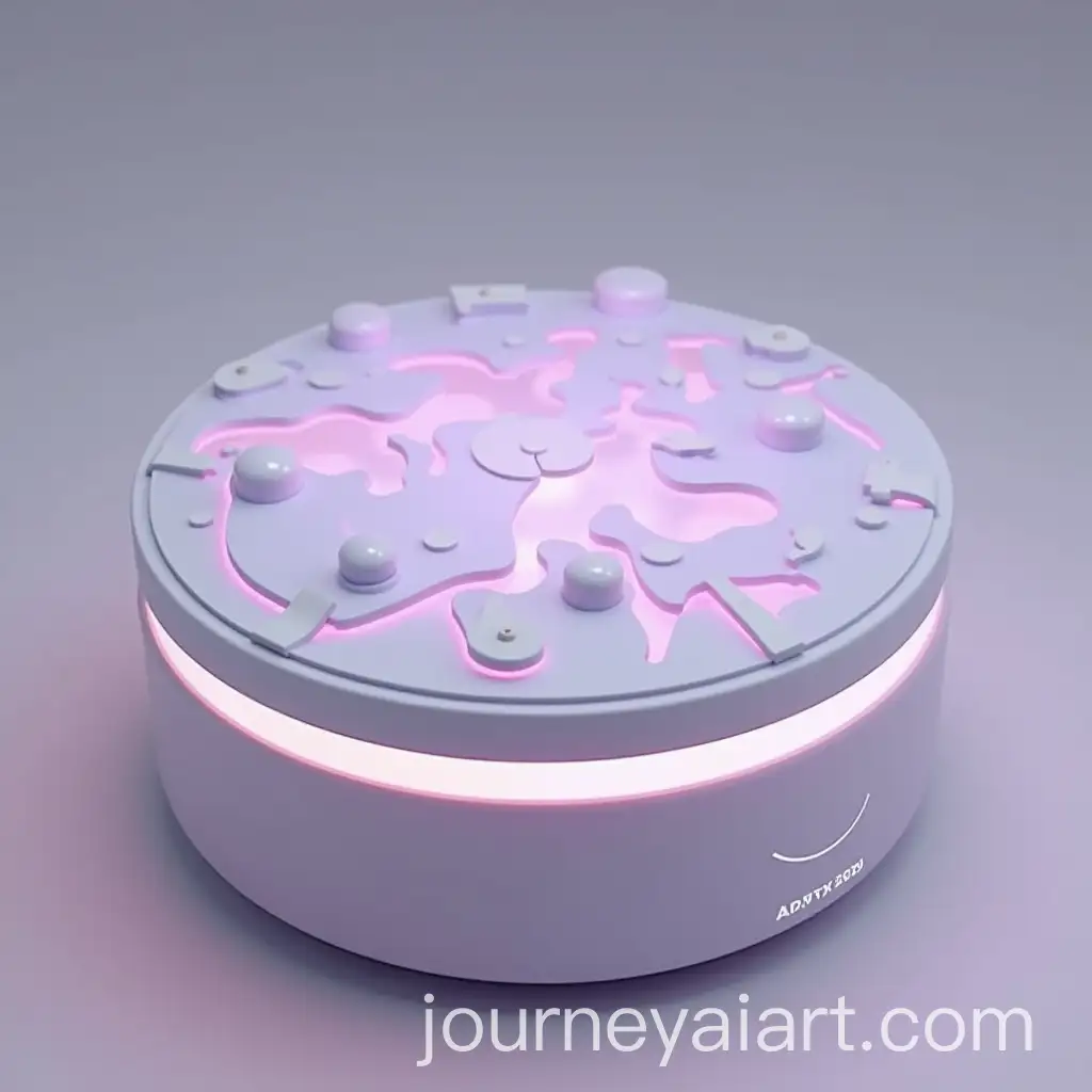 Futuristic-Round-Tabletop-Device-for-Elderly-Interaction-with-Glowing-Buttons
