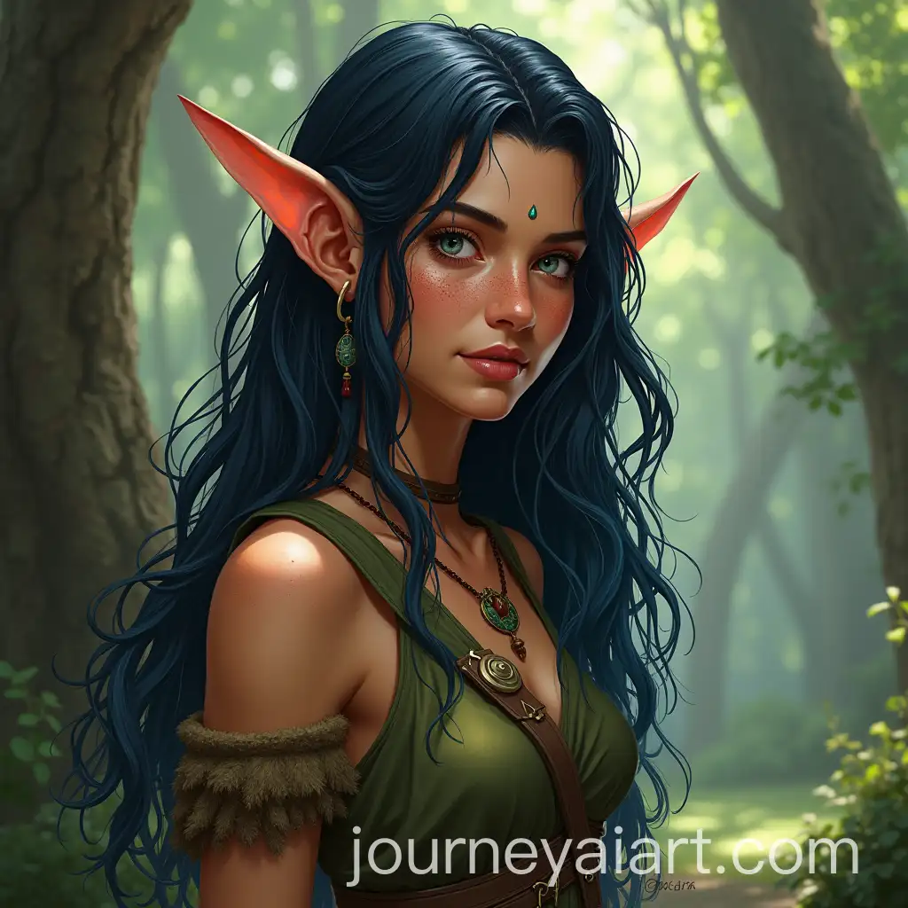 Tanned-Female-Wood-Elf-Druid-with-BlueHued-Hair-in-Practical-Attire