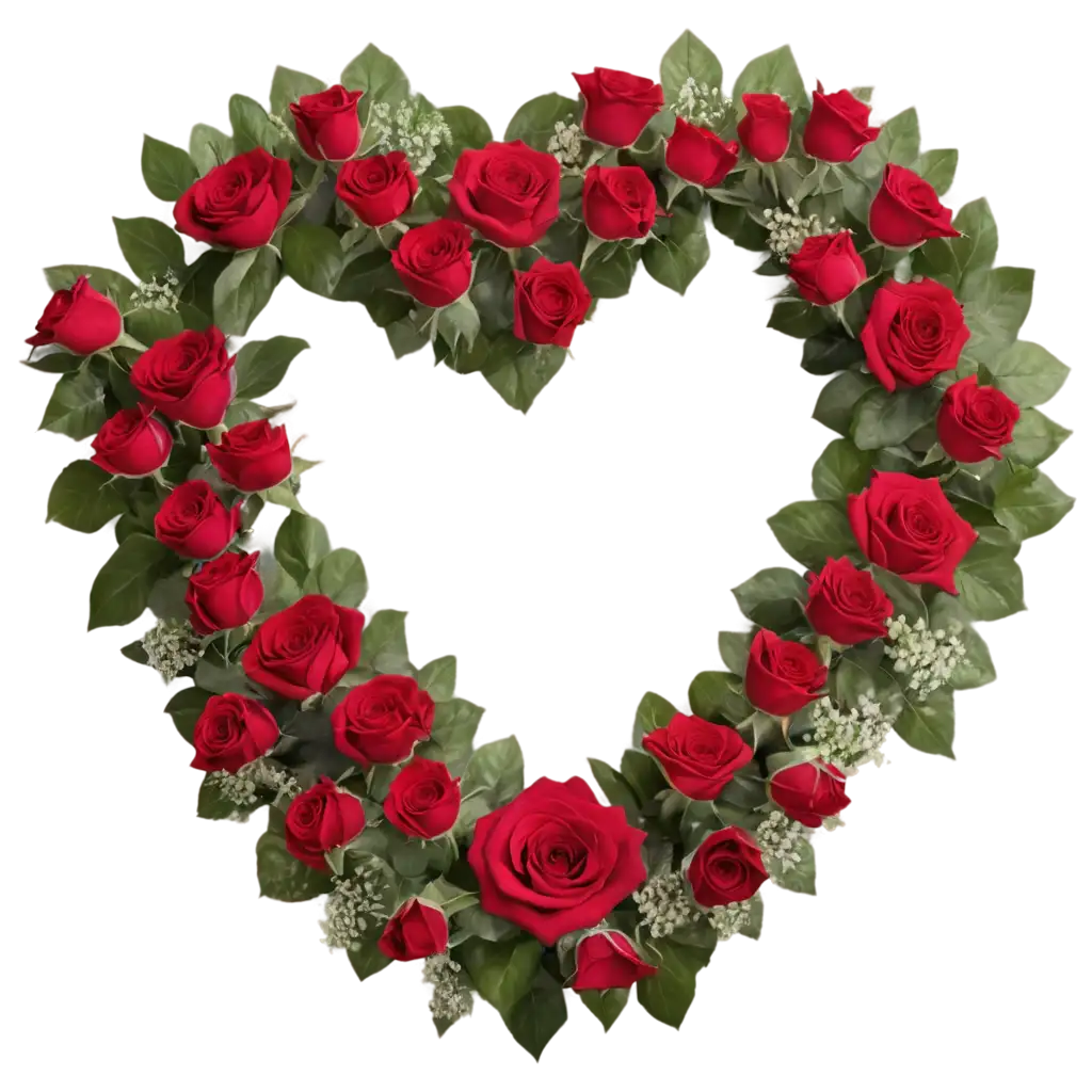 HeartShaped-Arrangement-of-Roses-PNG-with-Realistic-Textures-and-Depth-for-Stunning-Visuals