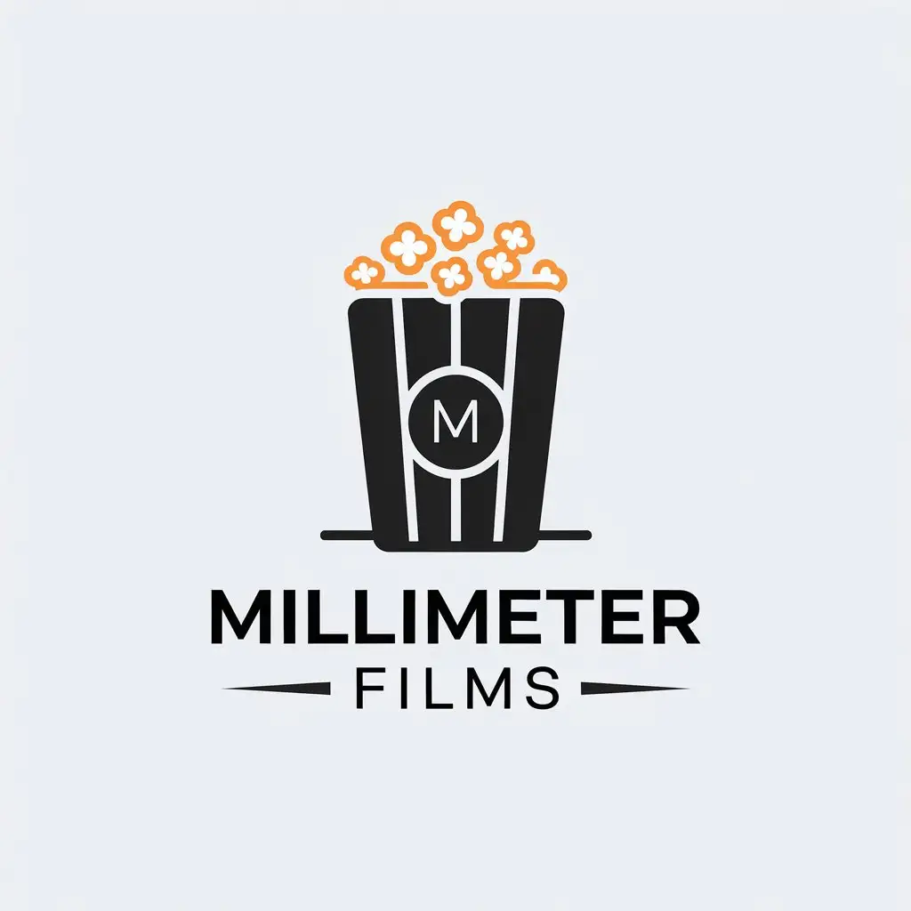 LOGO Design for Millimeter Films Minimalistic Popcorn Symbol for Entertainment Industry