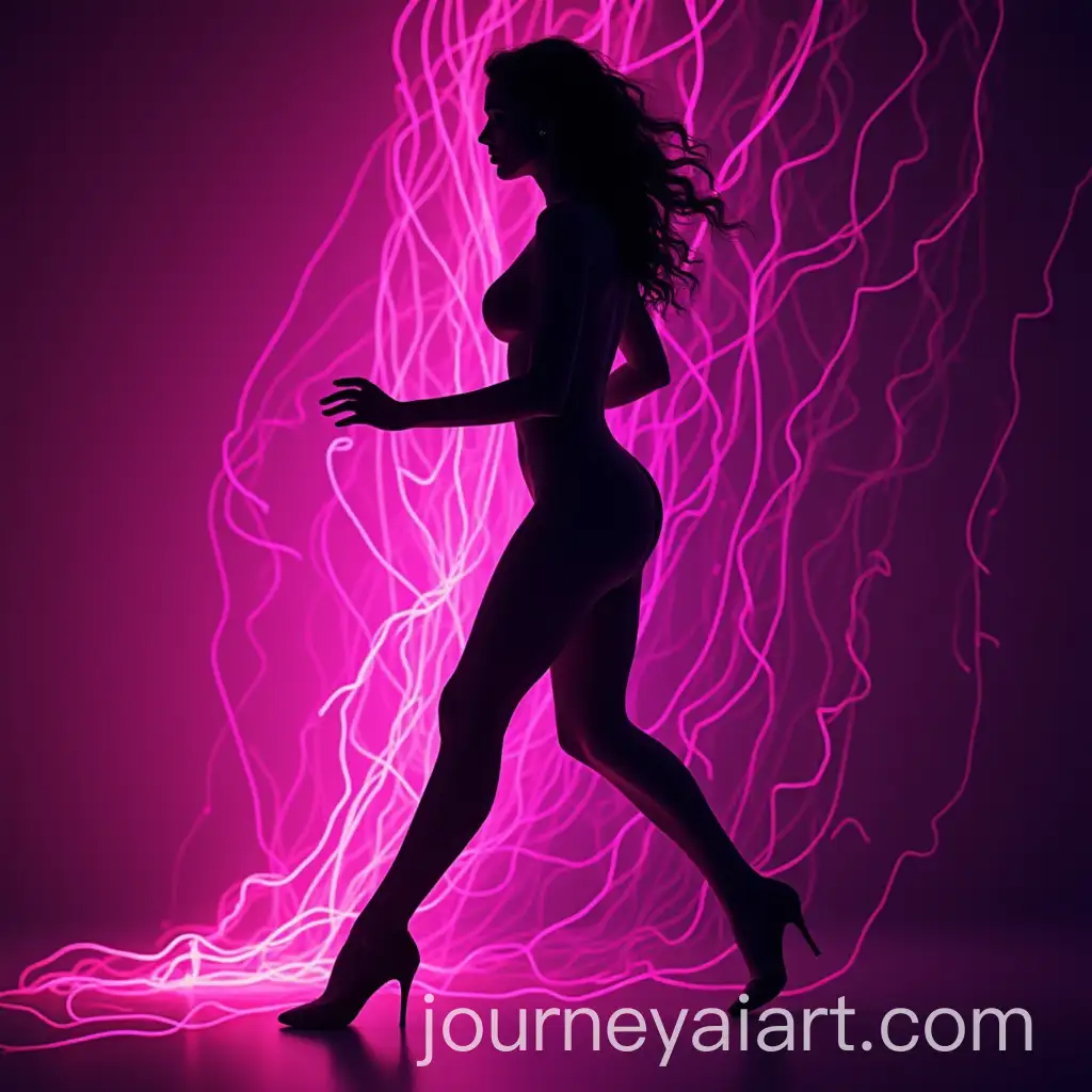 Abstract-DancingAI-Image-Prompt-Expansion-Silhouette-with-Fluid-Pink-and-Purple-Lines