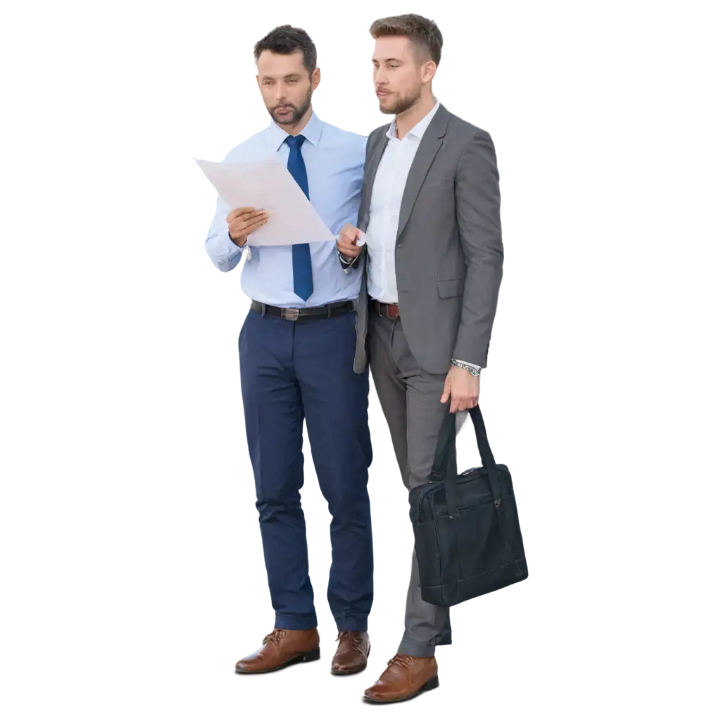 Two-Men-with-Documents-in-Hand-PNG-HighQuality-Image-for-Professional-Use