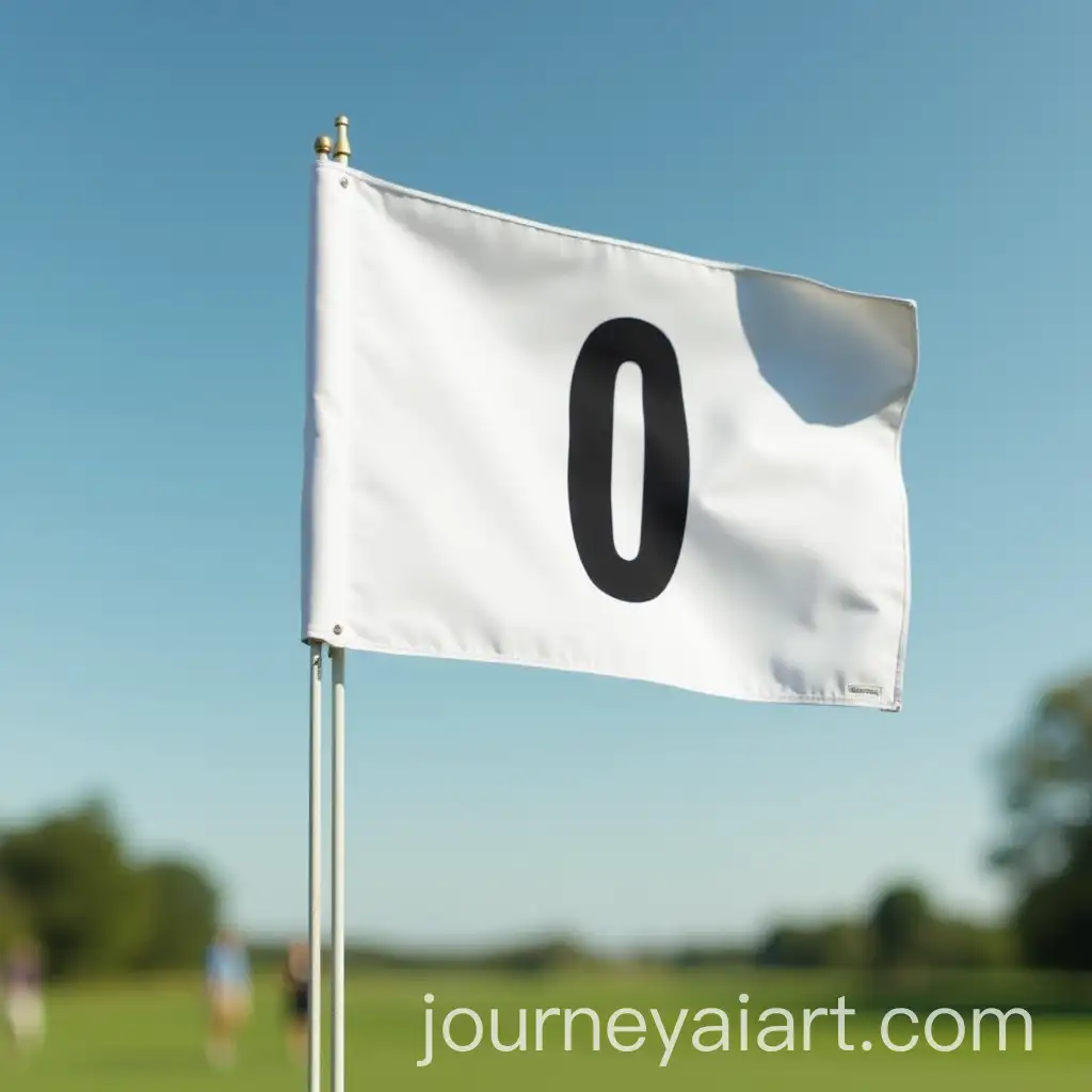White-Golf-Flag-with-Black-Zero-Number