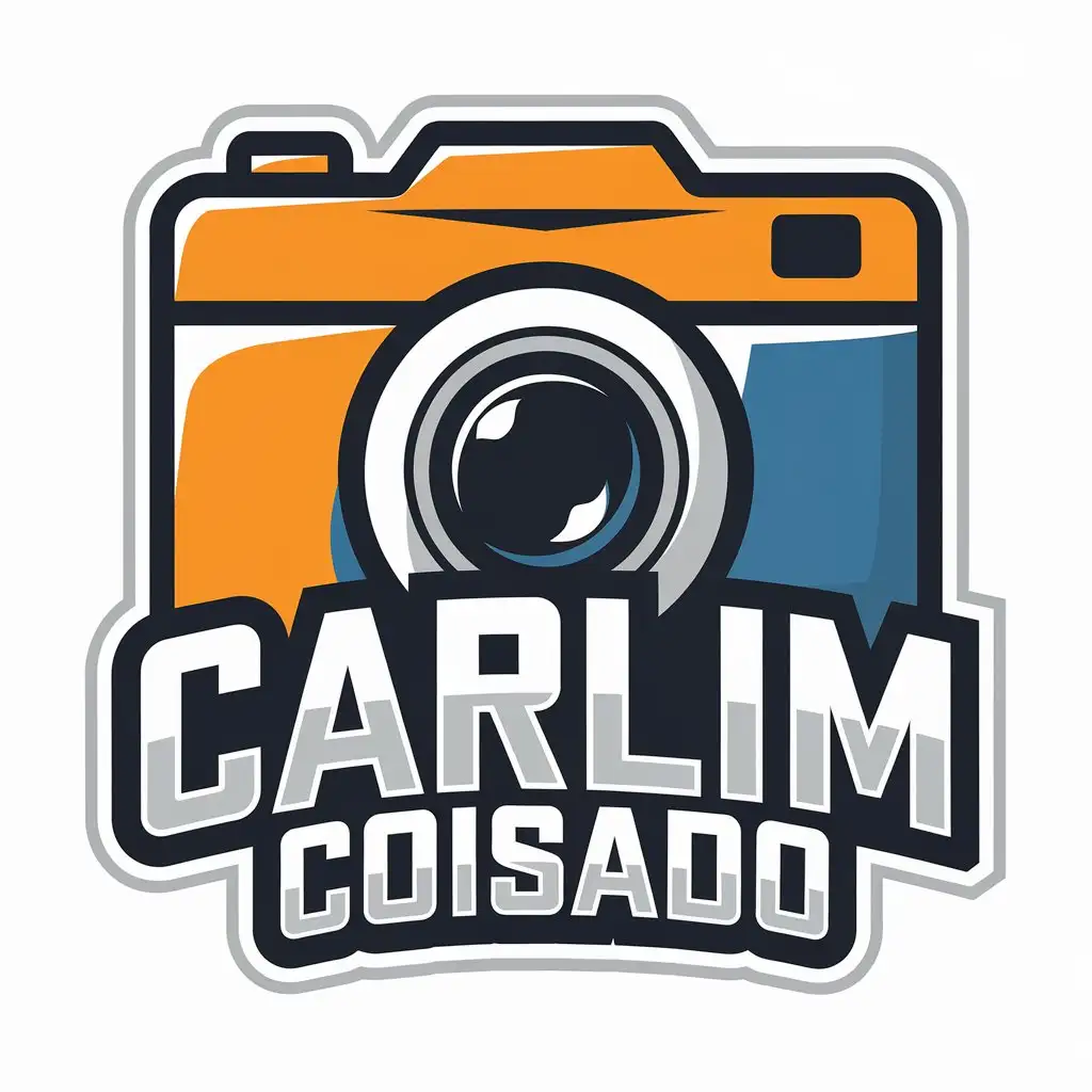 a vector logo design,with the text "Carlim Coisado", main symbol:Create a social media logo with strong and vibrant colors with reference to the northeast and that has a symbol showing a camera.,complex,clear background