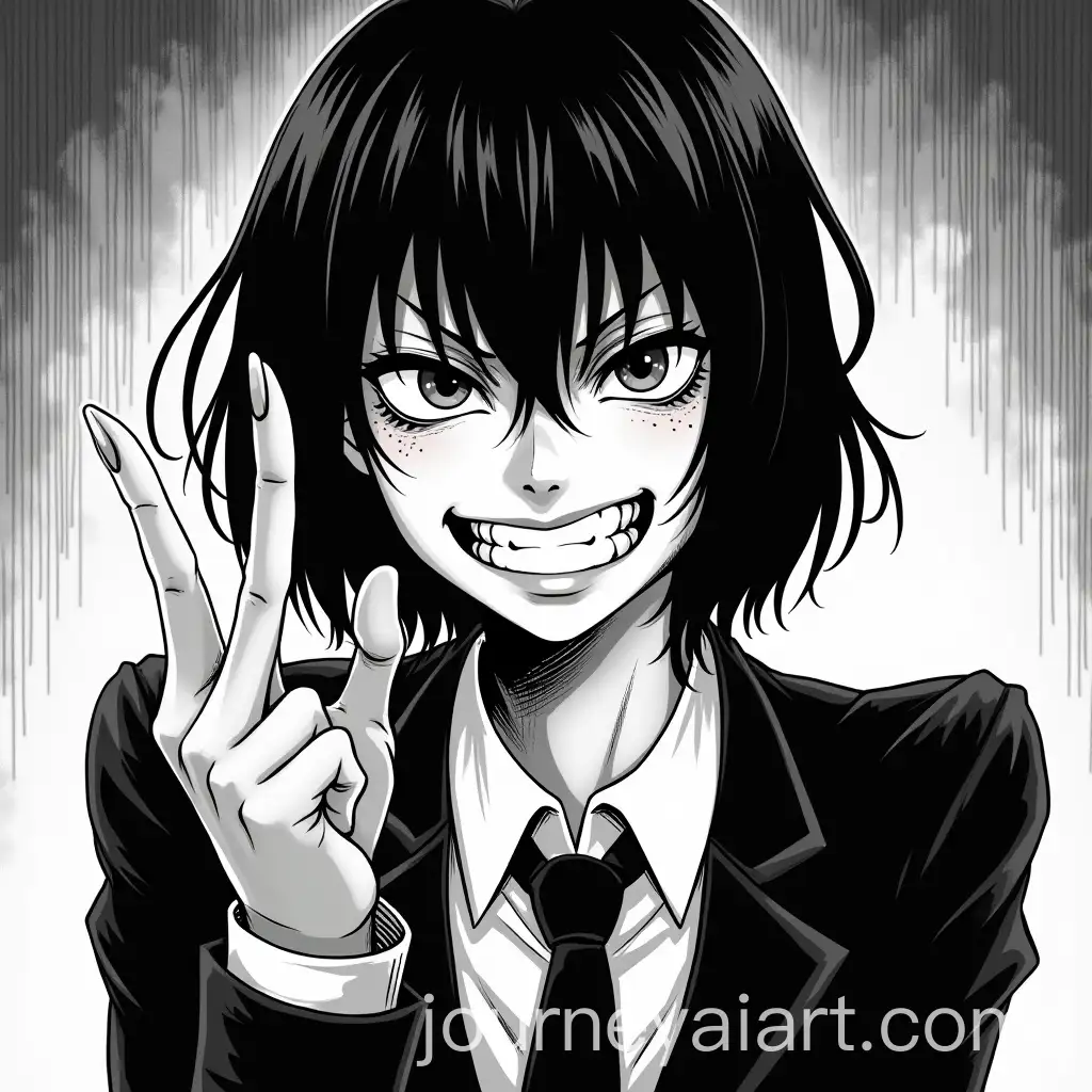 Angry-Manga-Gangster-Woman-Making-Obscene-Gesture