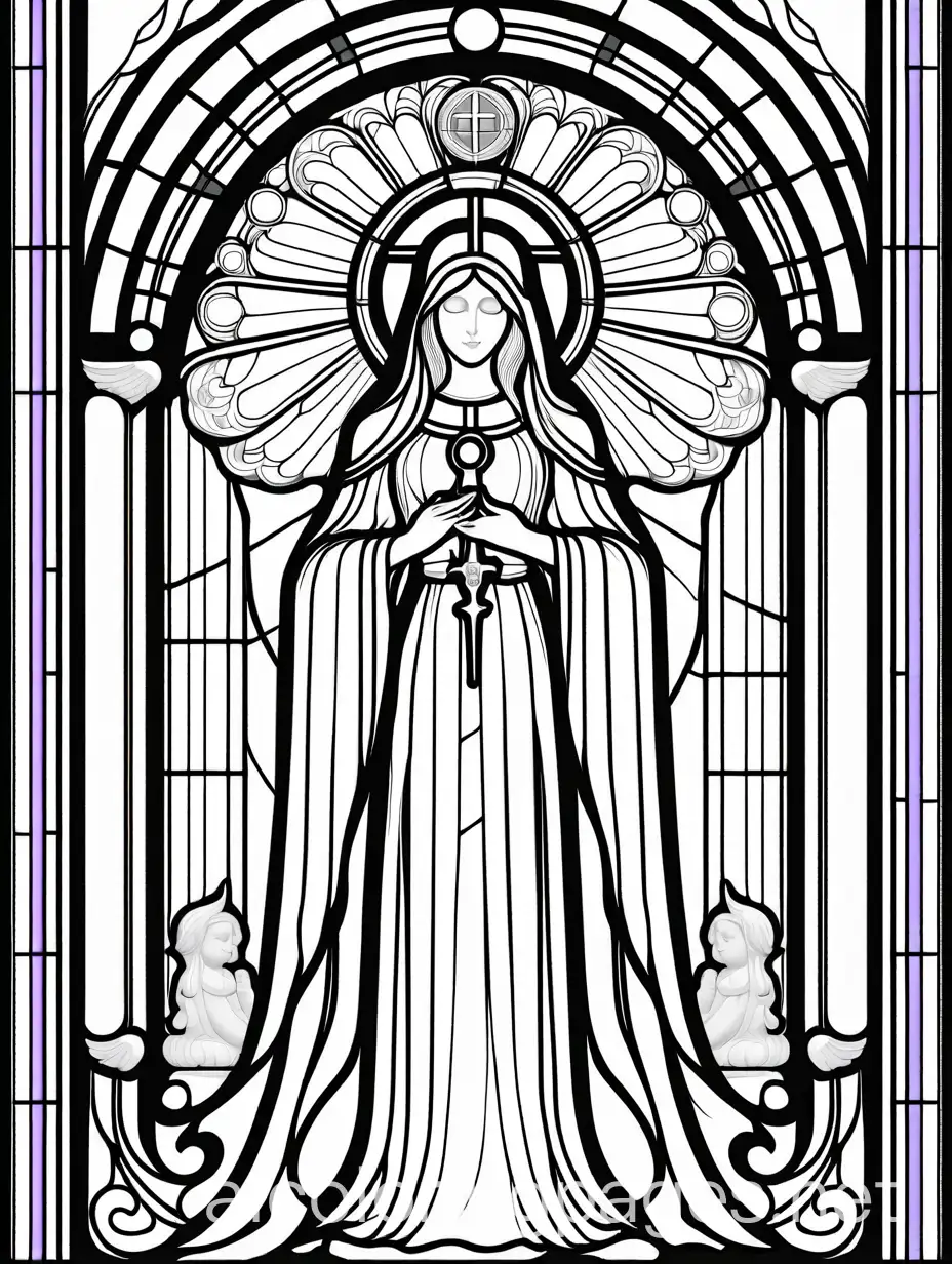 Gothic-Stained-Glass-Window-Coloring-Page-with-Angel-of-Death