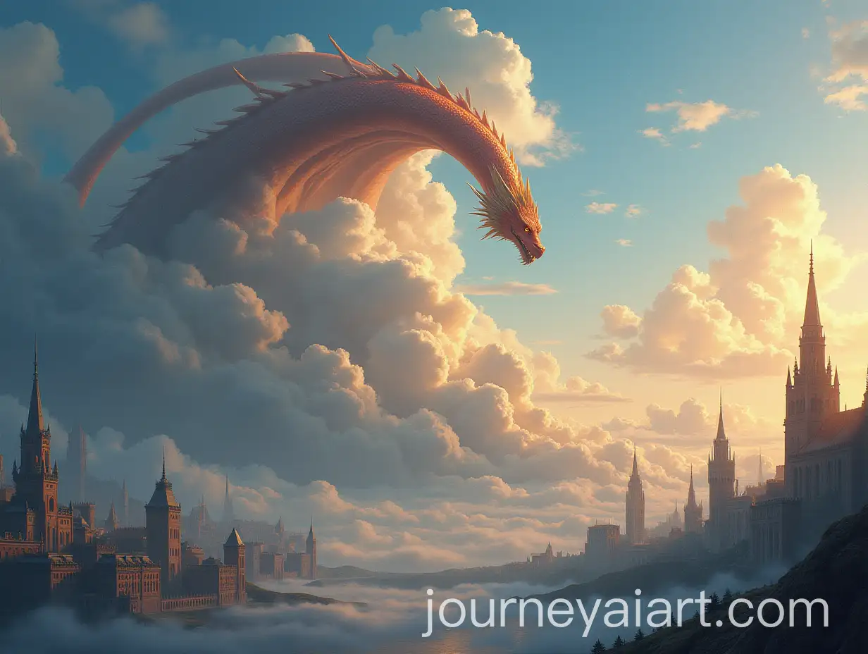 Dragons-Flying-Over-a-Celestial-City-Under-a-Blue-Sky