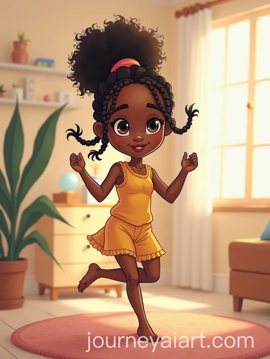 Black-Girl-with-Vitiligo-Dancing-Joyfully-in-Her-Bedroom