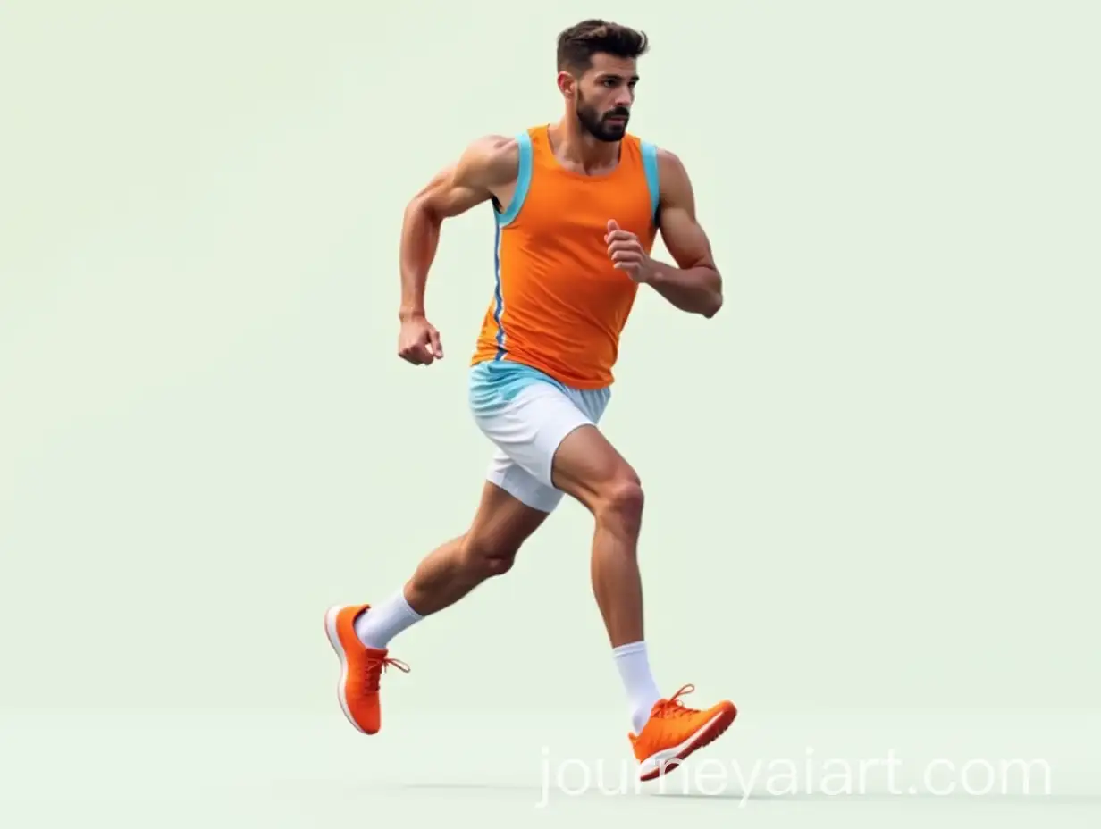 Fast-Running-Italian-Man-in-Orange-and-Light-Blue-Athletic-Gear