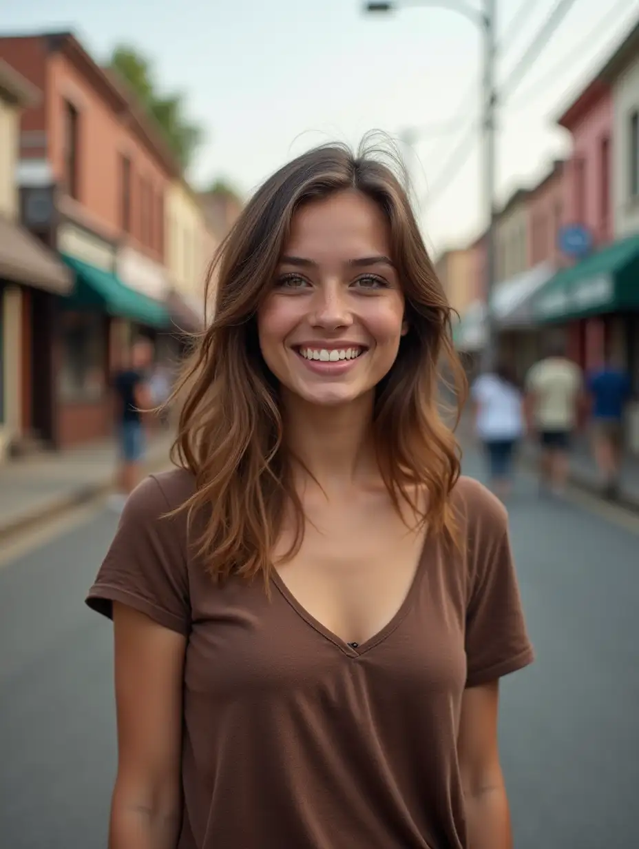 Smiling-18YearOld-American-Woman-on-Small-Town-Street