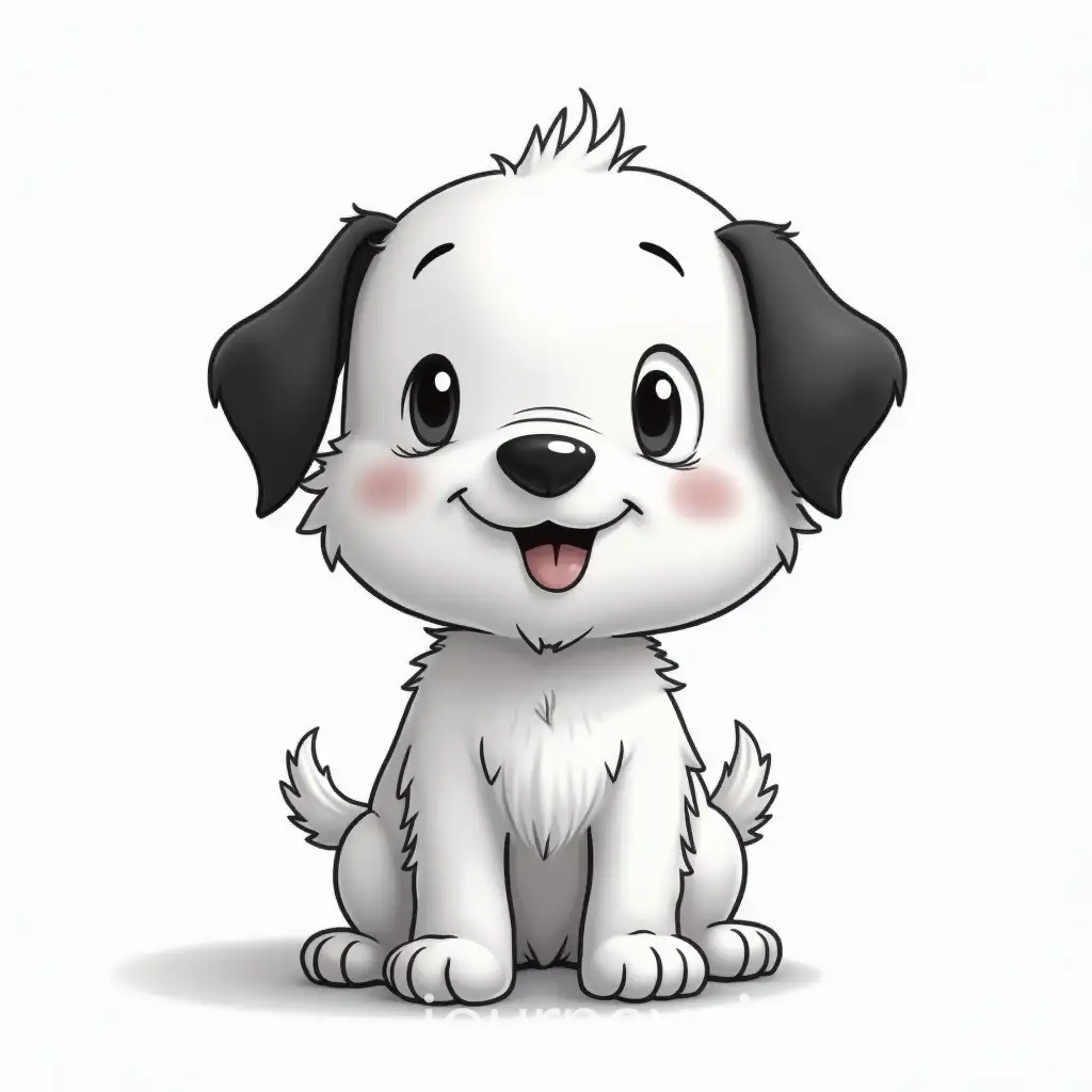 Adorable-White-and-Black-Puppy-Dog-Illustration
