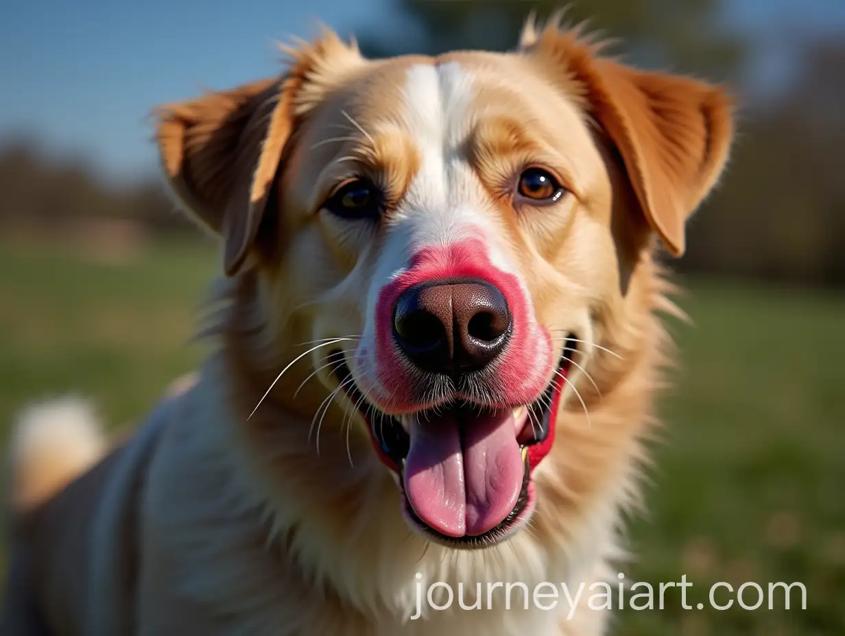 Dog-with-Dyed-Muzzle-in-Vibrant-Colors
