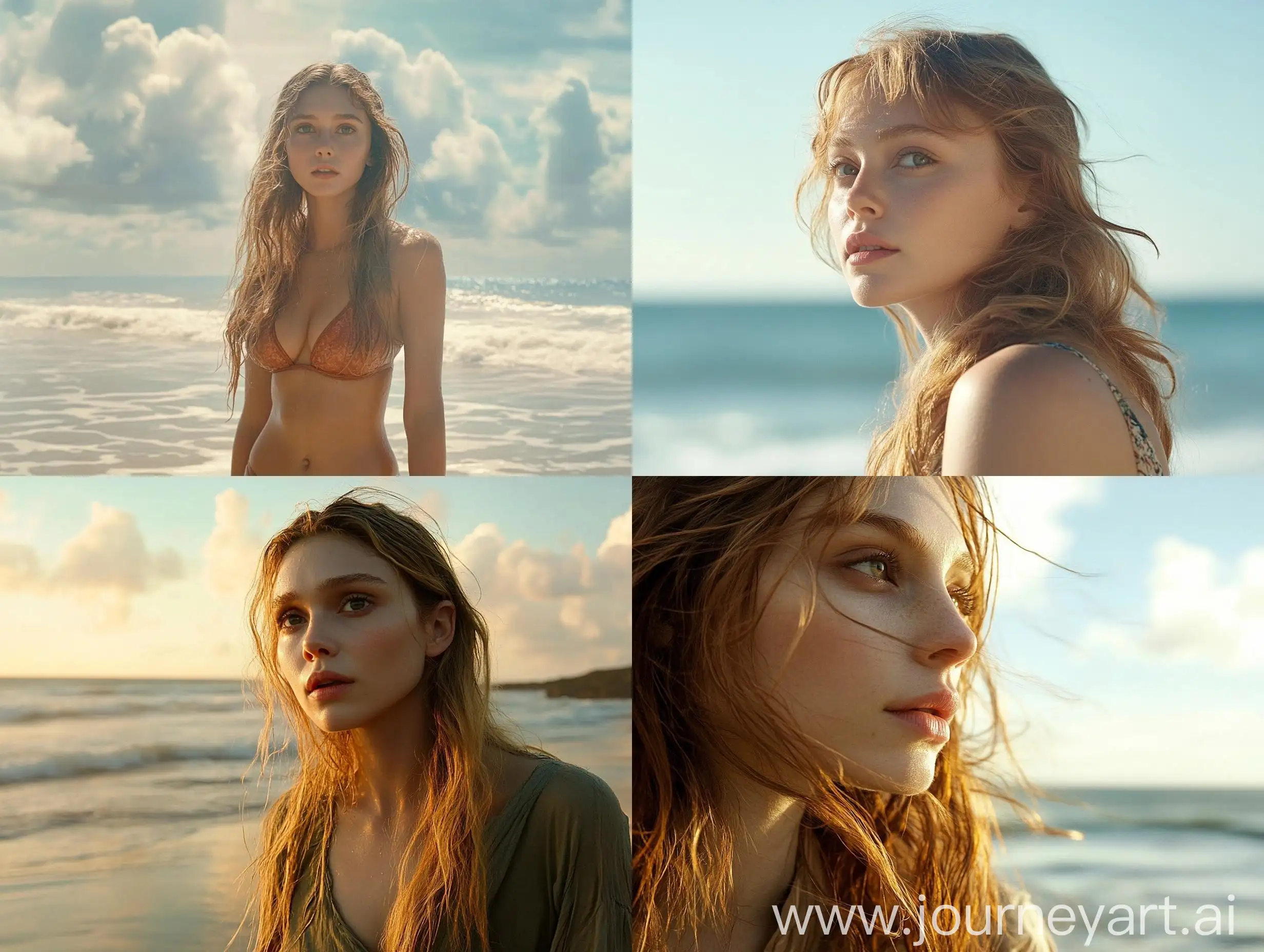 Elizabeth-Olsen-at-the-Beach-in-Vibrant-Colors