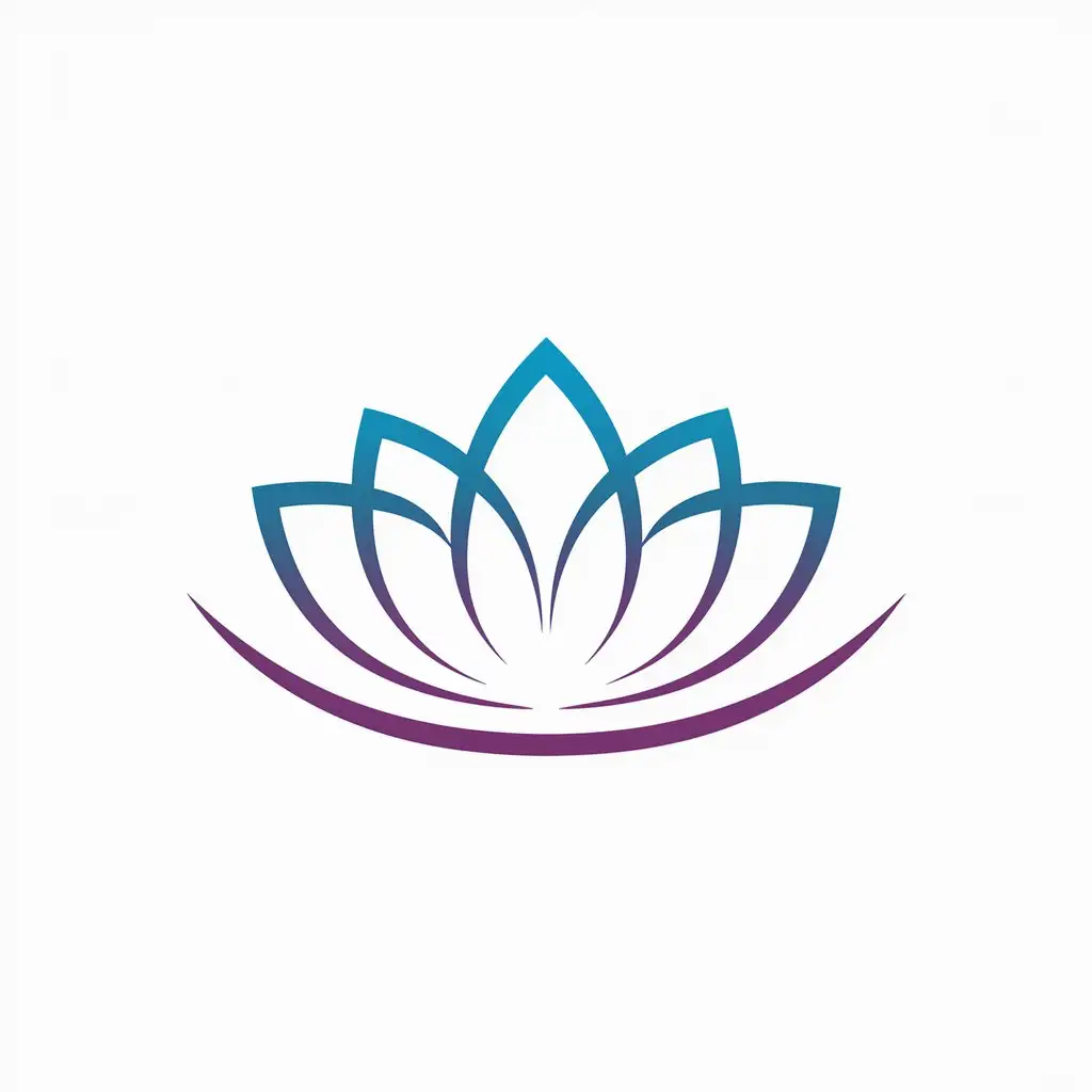 Simple Vector Lotus Crown Logo on White Background