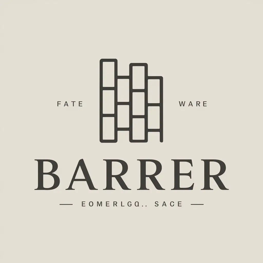 a vector logo design,with the text "BARRER", main symbol:wall,Moderate,clear background