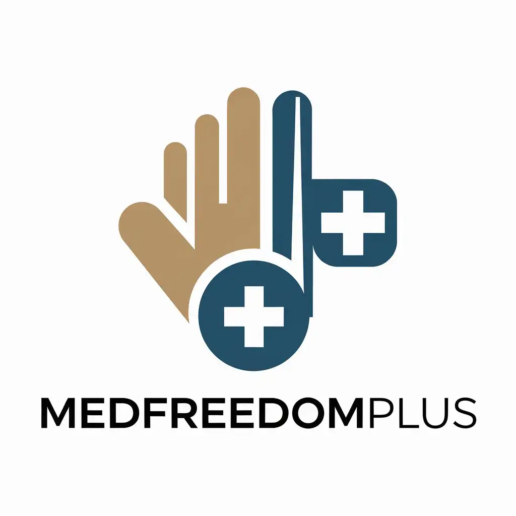 LOGO Design for MedFreedomPlus Vector Design with Help Moderate Symbol for Medical Dental Industry