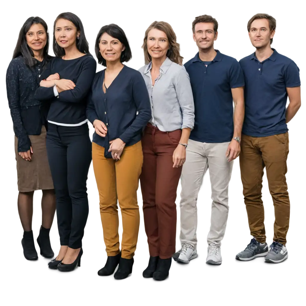 Full-Body-Image-of-Ten-People-Standing-Side-by-Side-in-PNG-Format-for-Clear-HighQuality-Visuals