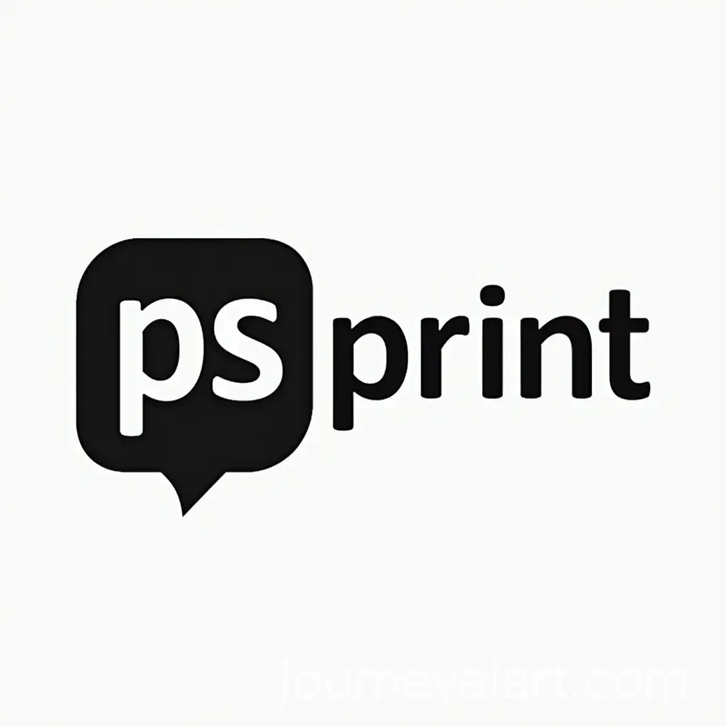 Black-and-White-Text-Logo-Design-for-PSPrint-Printing-House