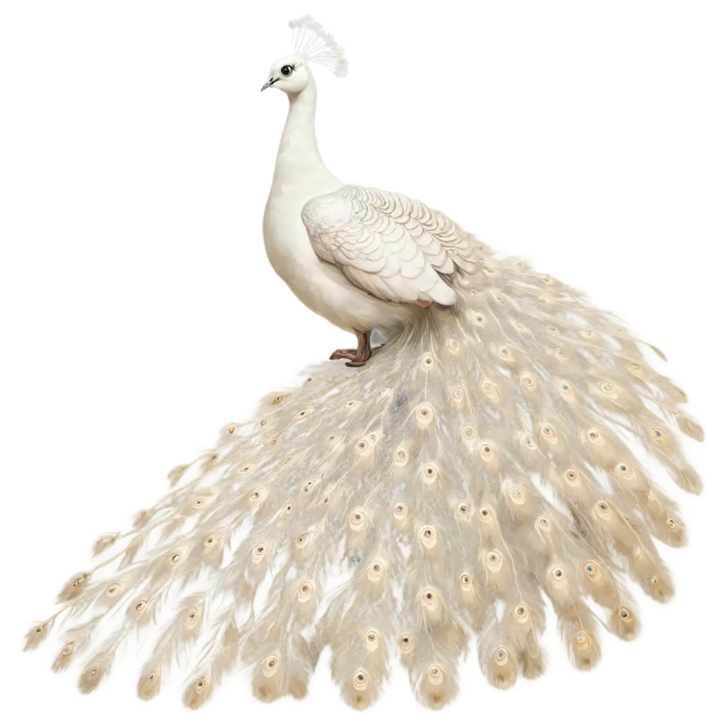 Stunning-White-Peacock-PNG-Image-Elevate-Your-Projects-with-HighQuality-Visuals