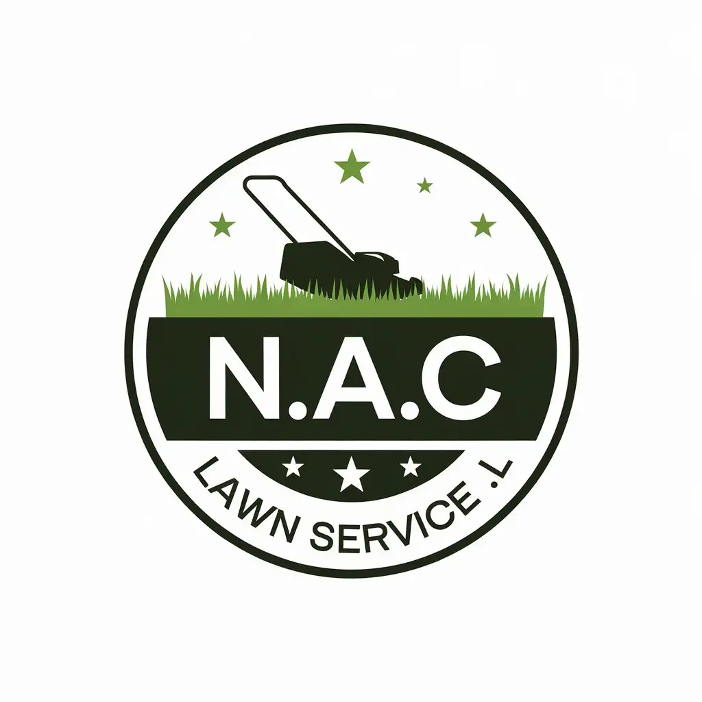 LOGO Design for NAC Lawn Service Nature Green and Clear Background with Lawn Symbol