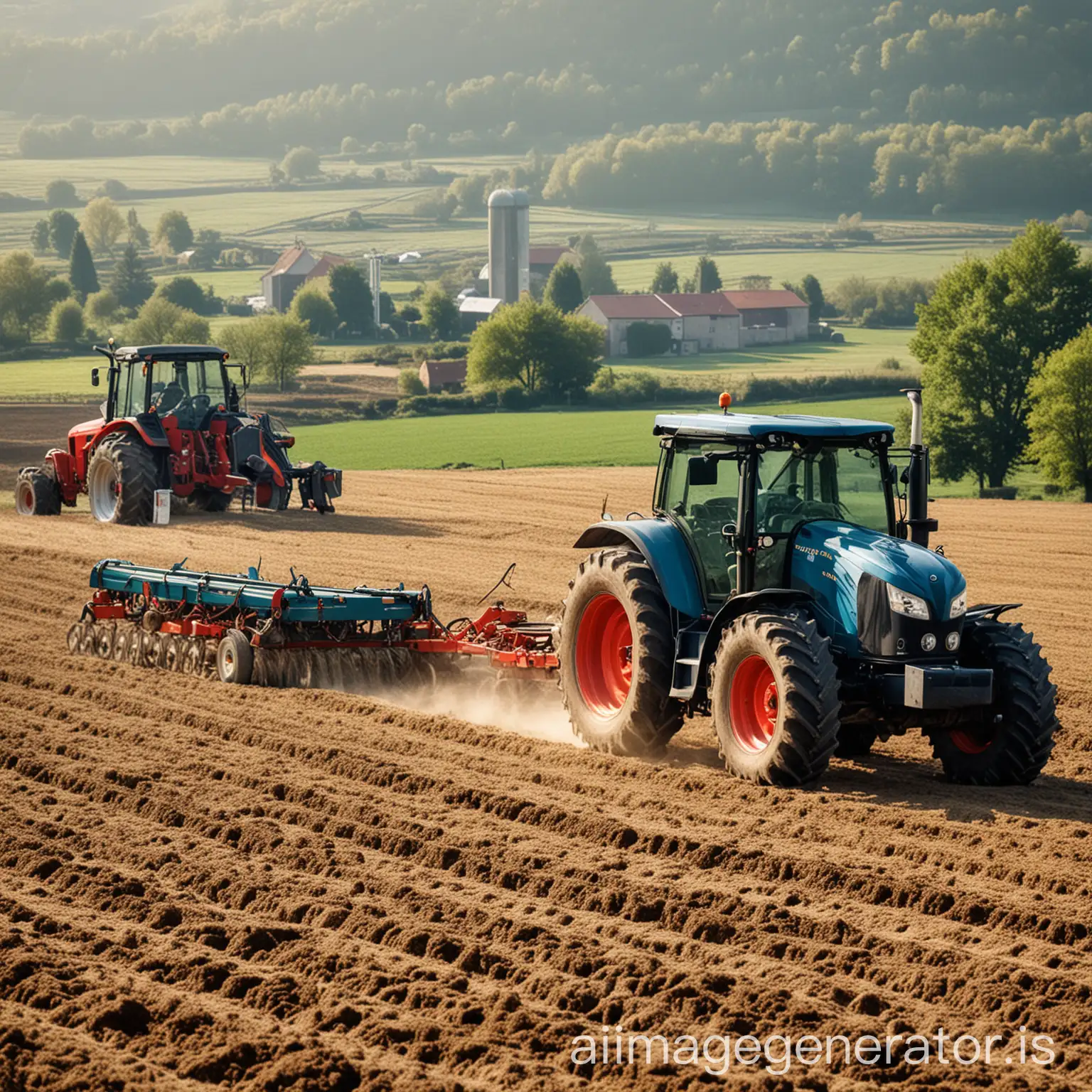 New energy, electrification, tractors, farmland, fields