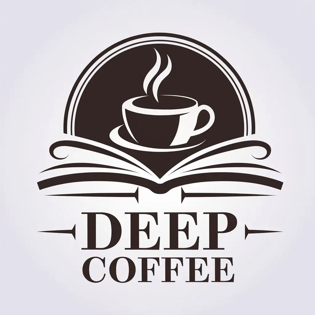 LOGO Design for Deep Coffee Book Coffee Elements with Modern Clean Aesthetic for Restaurant Industry