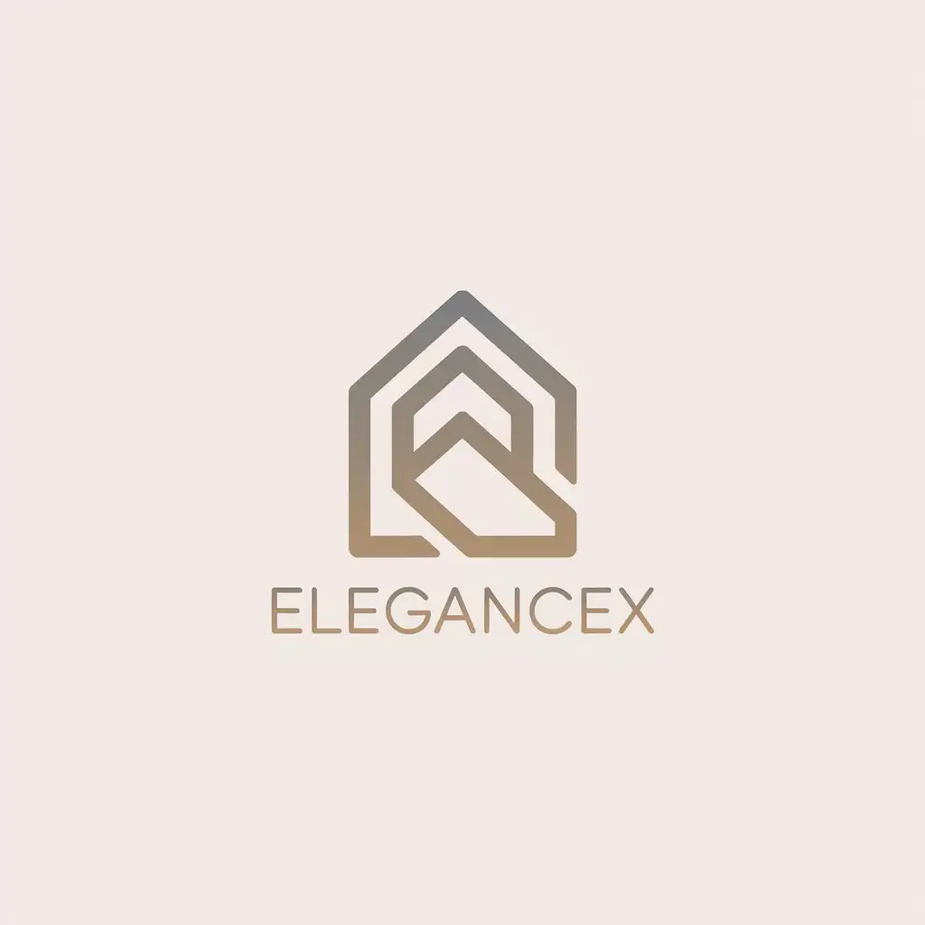 LOGO Design for EleganceX Minimalistic Home Goods Brand with Clear Background