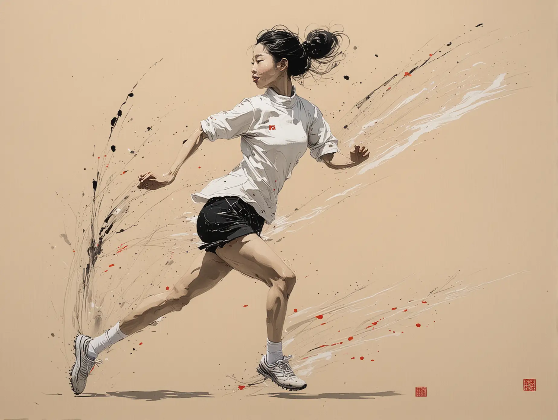 Energetic-Solo-Football-Player-in-Wu-Guanzhong-Style