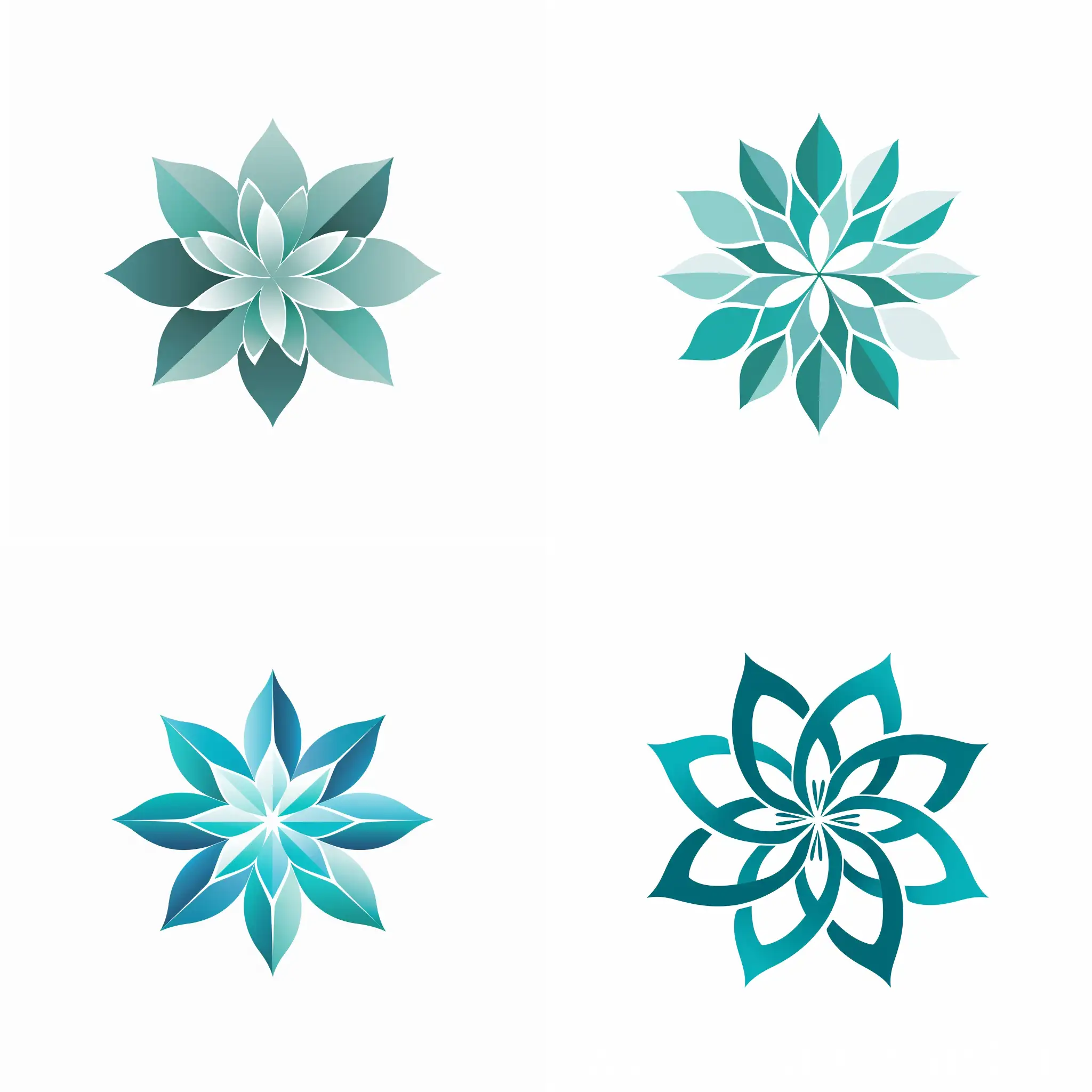 Simple-Turquoise-Geometric-Flower-Logo-on-White-Background