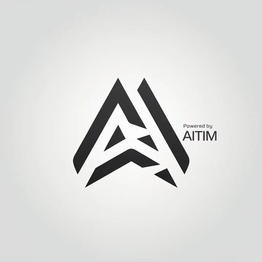 LOGO Design for AITIM AI Modern Minimalistic Black and White with Sharp Edges for Digital Assistant