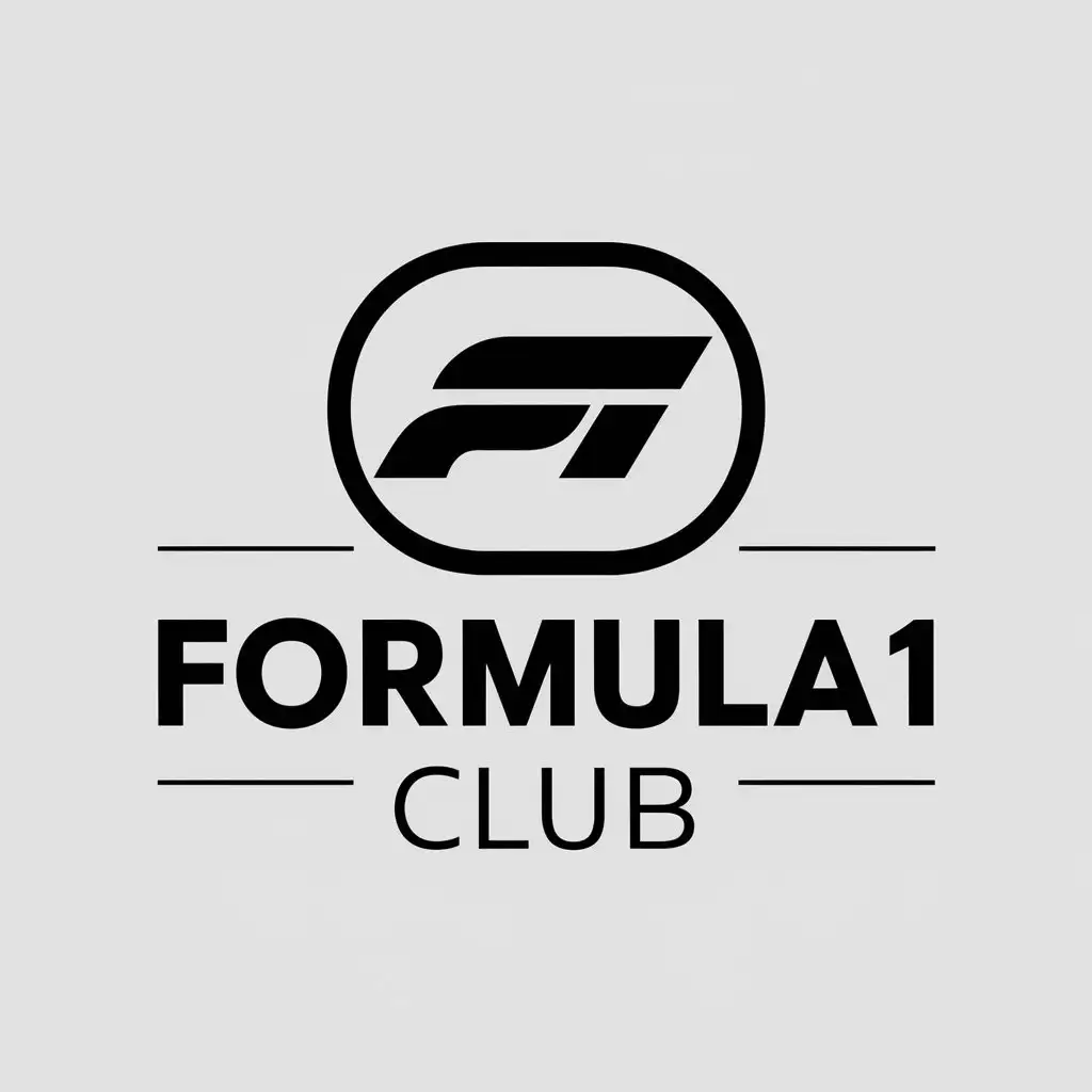 a vector logo design,with the text "Formula1 Club", main symbol:F1,Moderate,be used in Sports Fitness industry,clear background