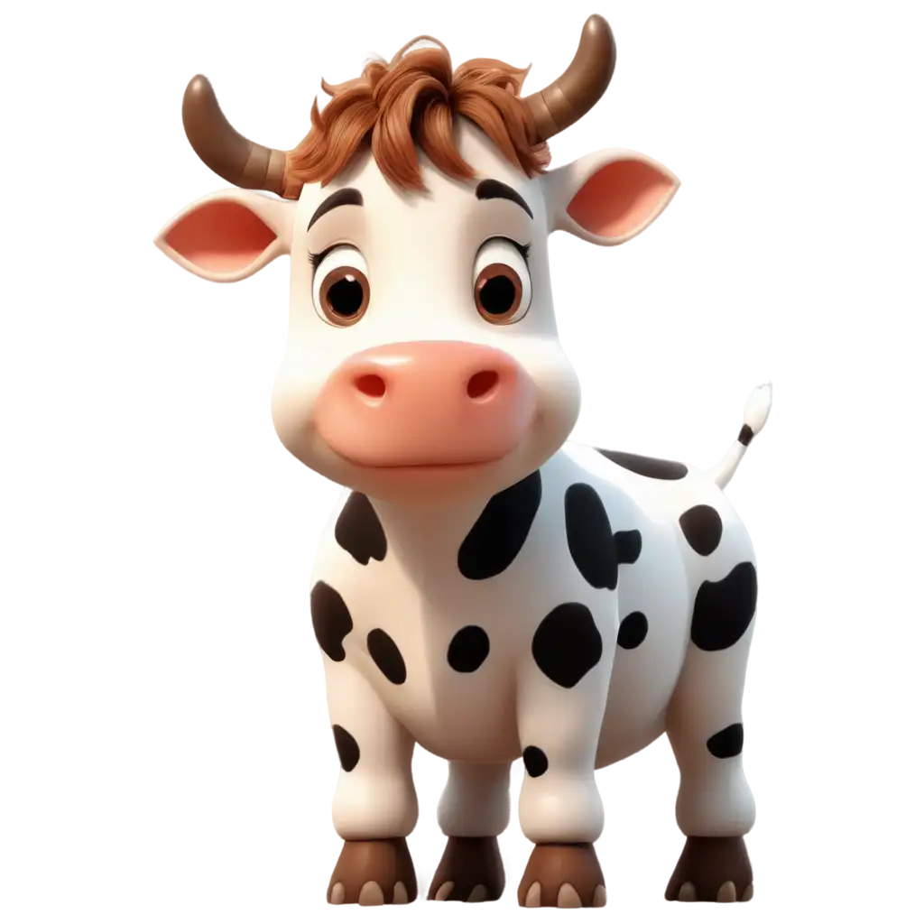 Cute cow in animated drawings