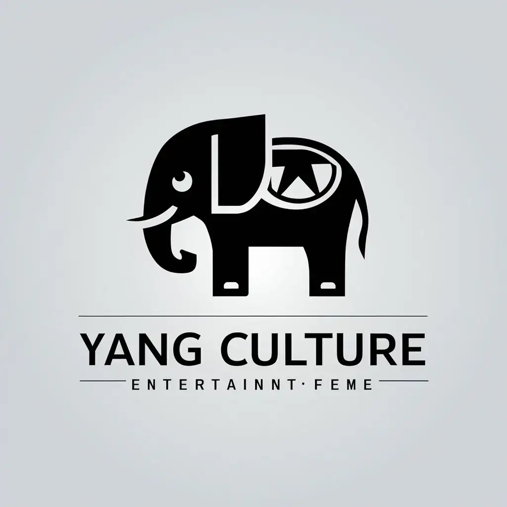 LOGO-Design-for-Yang-Culture-Modern-Elephant-Symbol-in-Entertainment-Industry