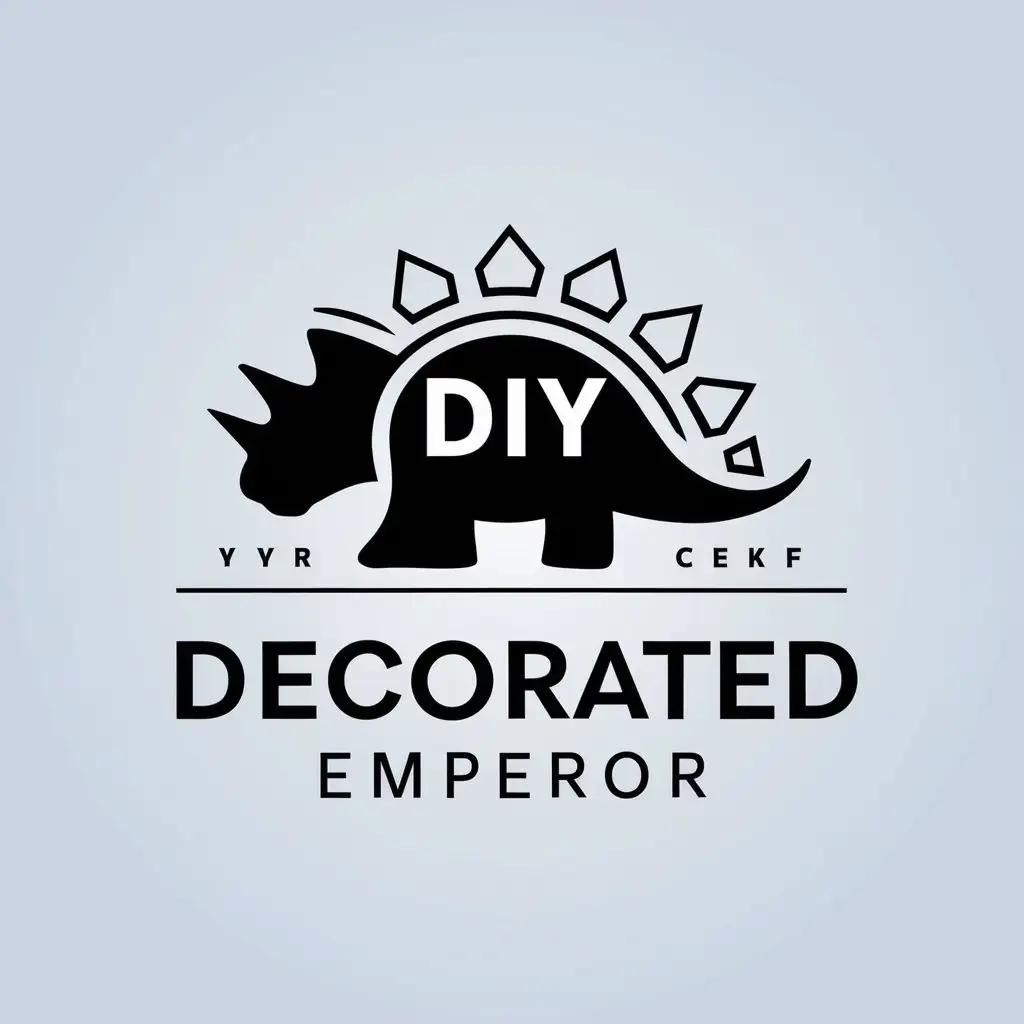 a vector logo design,with the text "decorated emperor", main symbol:Dinosaur, computer, diy,Minimalistic,be used in Internet industry,clear background