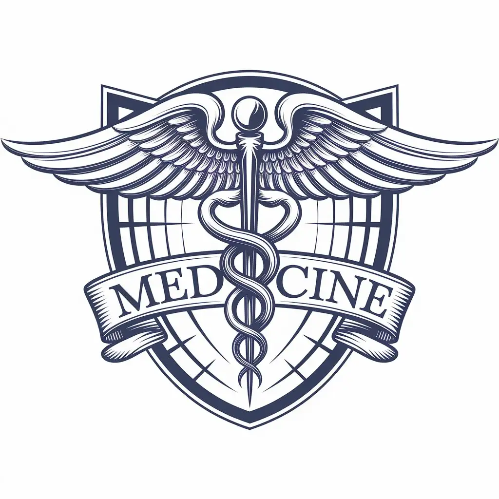 LOGO Design for Medicine Caduceus Crest for Medical and Dental Industry