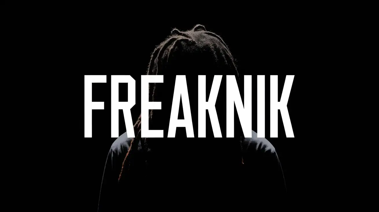 Freaknik 90s text, black background