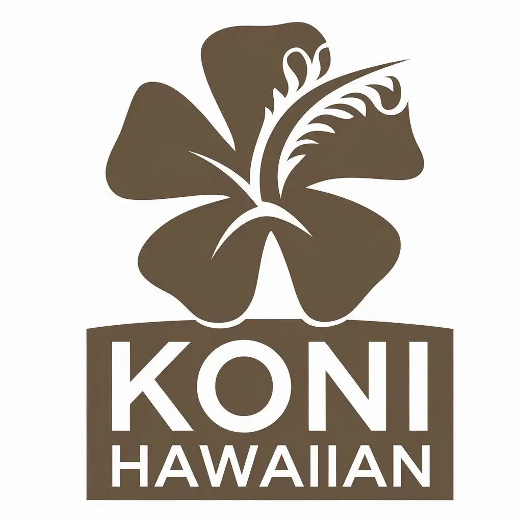 LOGO Design for Koni Hawaiian Vector Design with Hawaiian Theme on a Clear Background