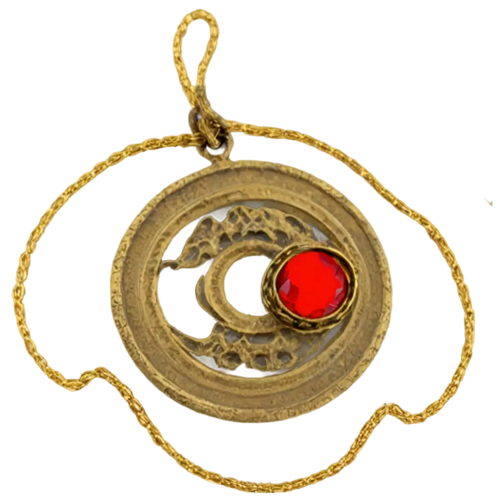 Ancient-Japanese-Amulet-with-Red-Crystal-PNG-Image-A-Symbol-of-Mystery-and-Power