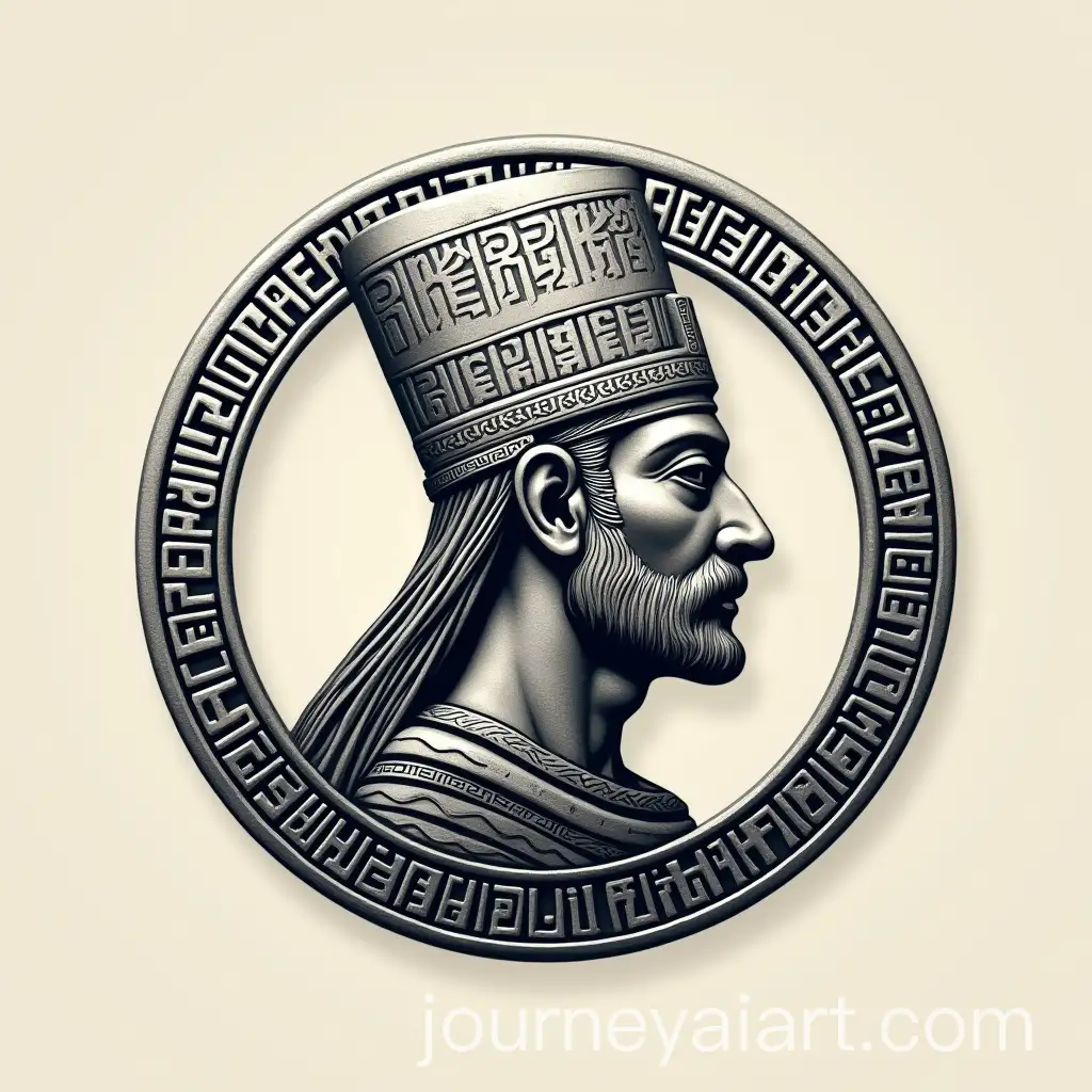 Classic-Hammurabi-Profile-Logo-with-Cuneiform-Circle-and-Silver-Accents