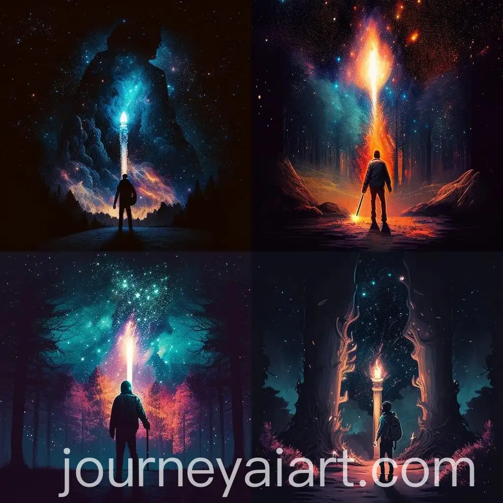 Person-with-Torch-Standing-in-Galaxy-Park