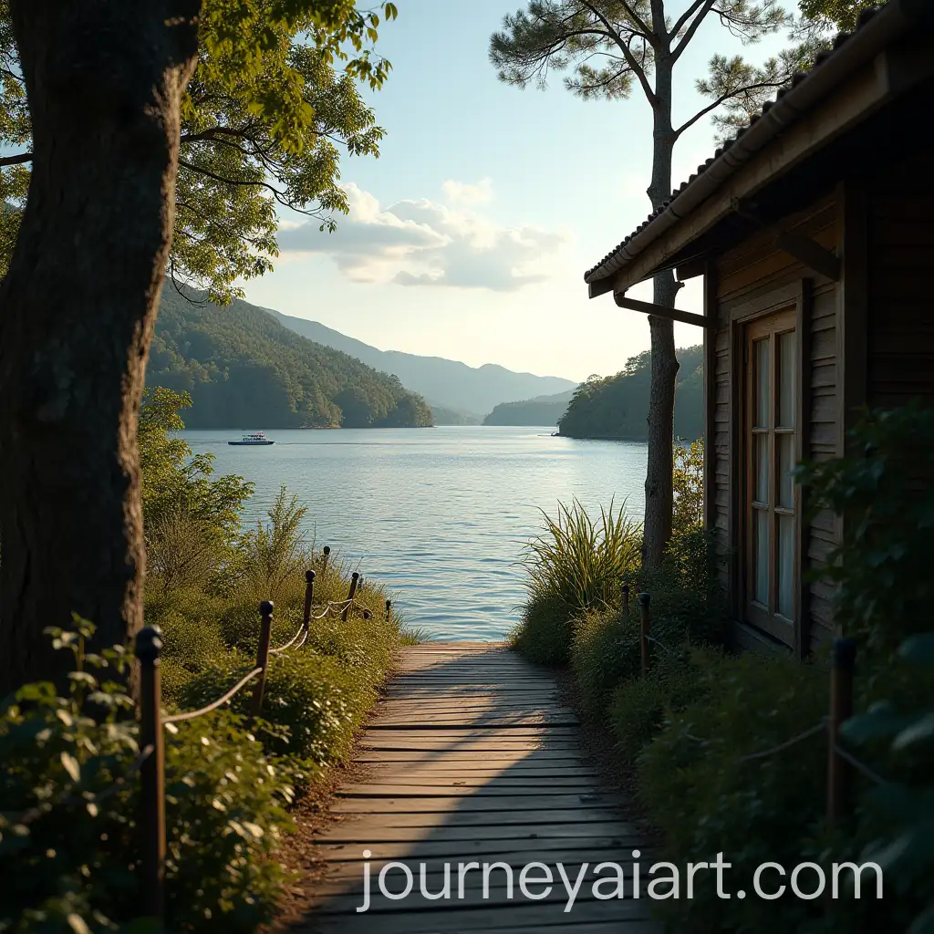 Scenic-View-of-Wooden-Street-Across-Water-from-Above