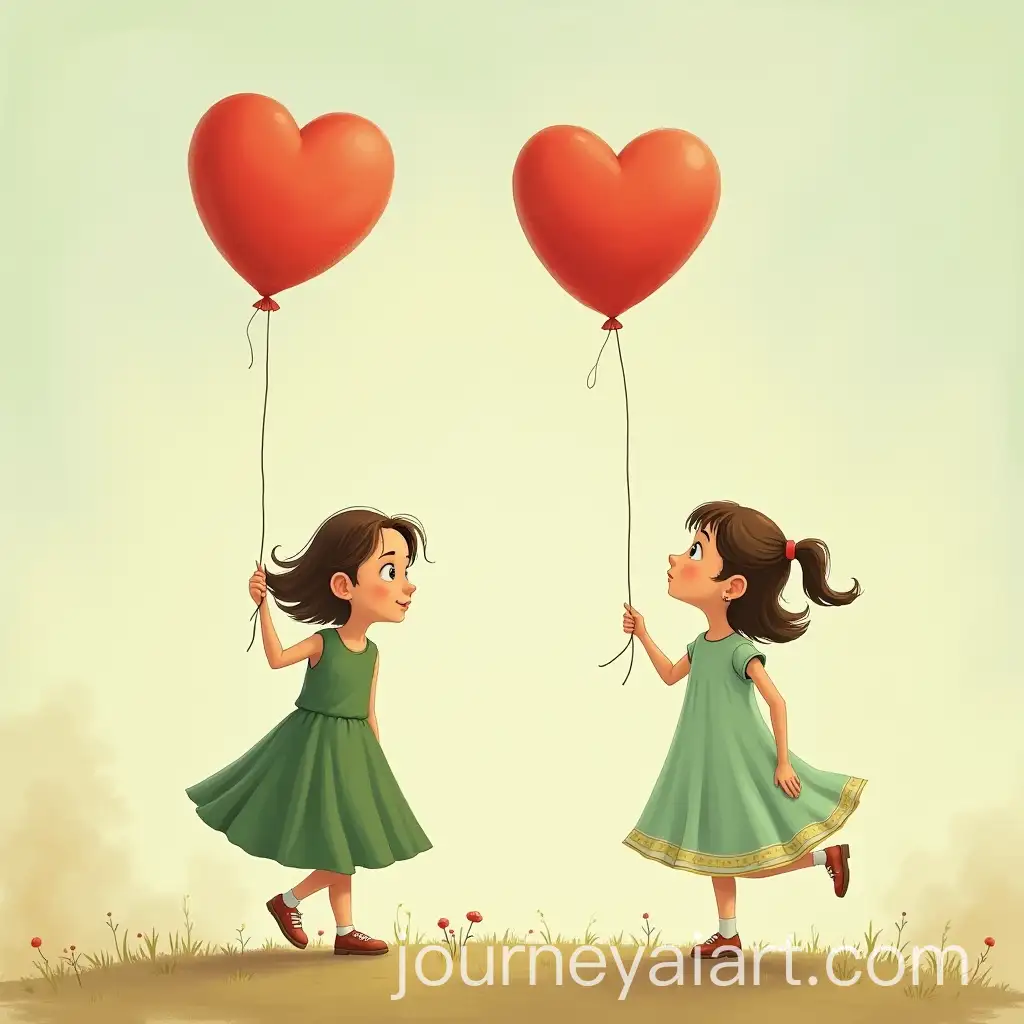 Young-Girl-in-Green-Dress-Holding-Red-Balloon-Searching-for-Her-Mom