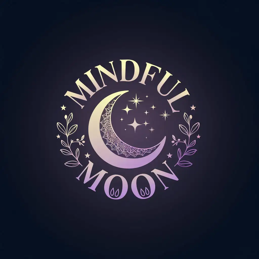 LOGO Design for Mindful Moon Elegant Crescent Moon with Pastel Colors and Serene Atmosphere