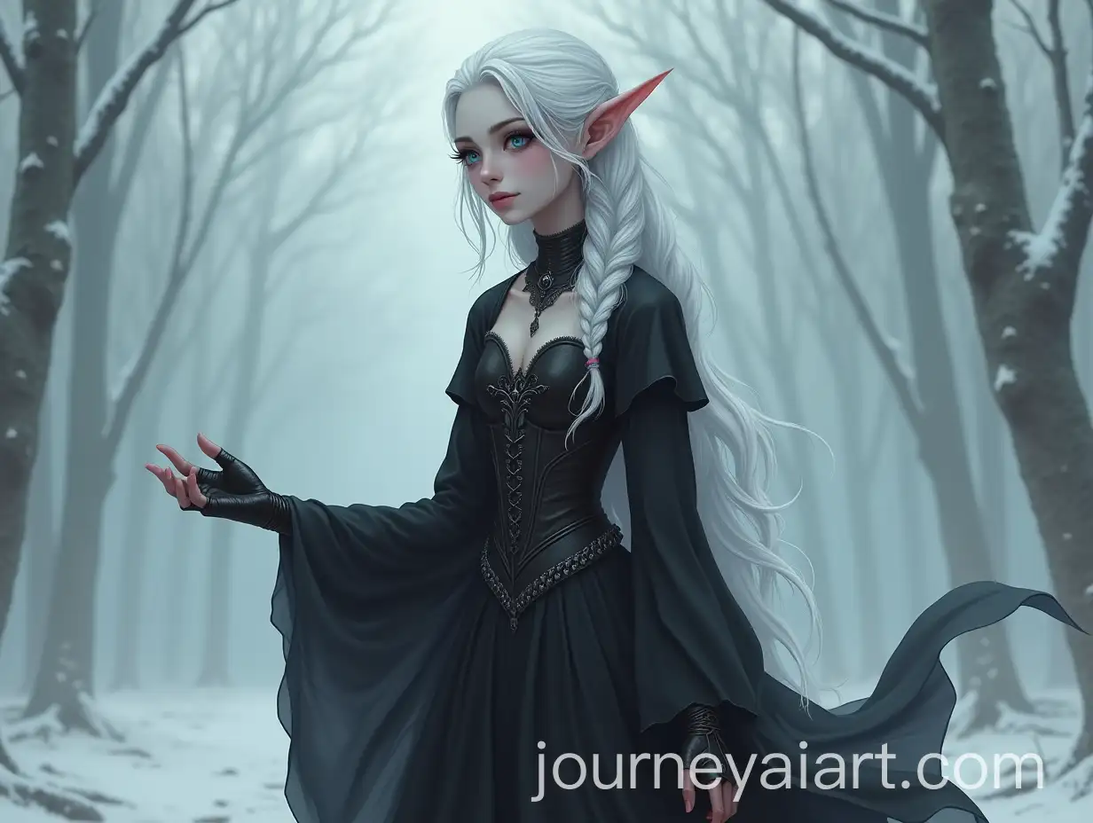 Elegant-Drow-Elf-with-Lilac-Skin-in-Black-Dress-and-Leather-Accessories