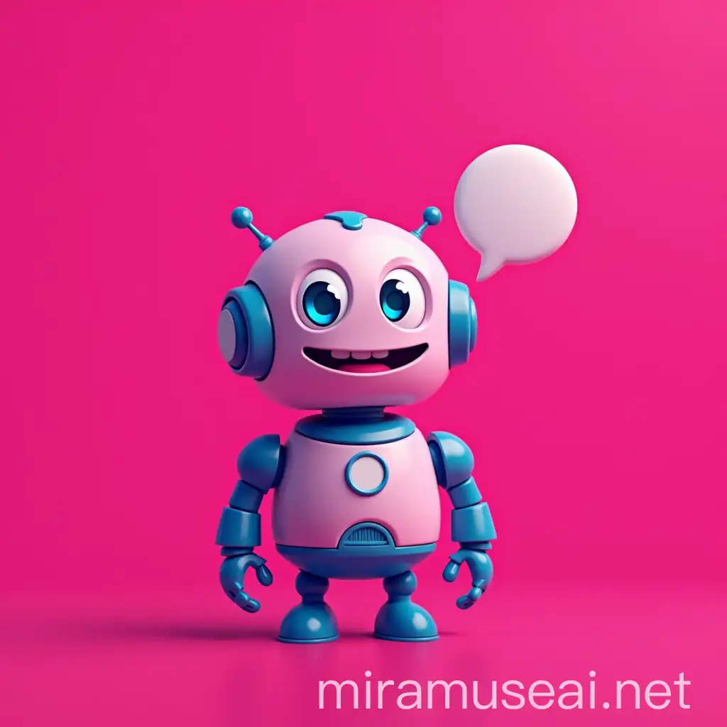 Community Logo Robot in Magenta Speech Bubble